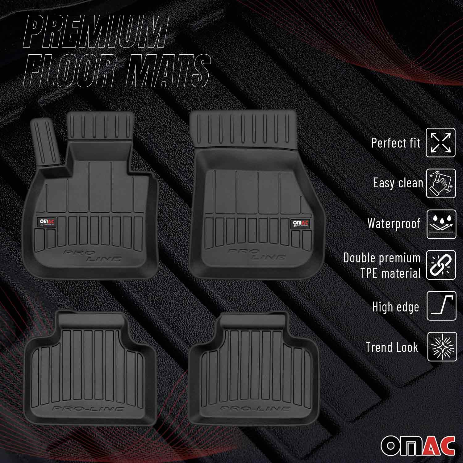 2017-2024 Mini Cooper Countryman F60 Premium Floor Mats Liners Full Set All Weather Heavy Duty