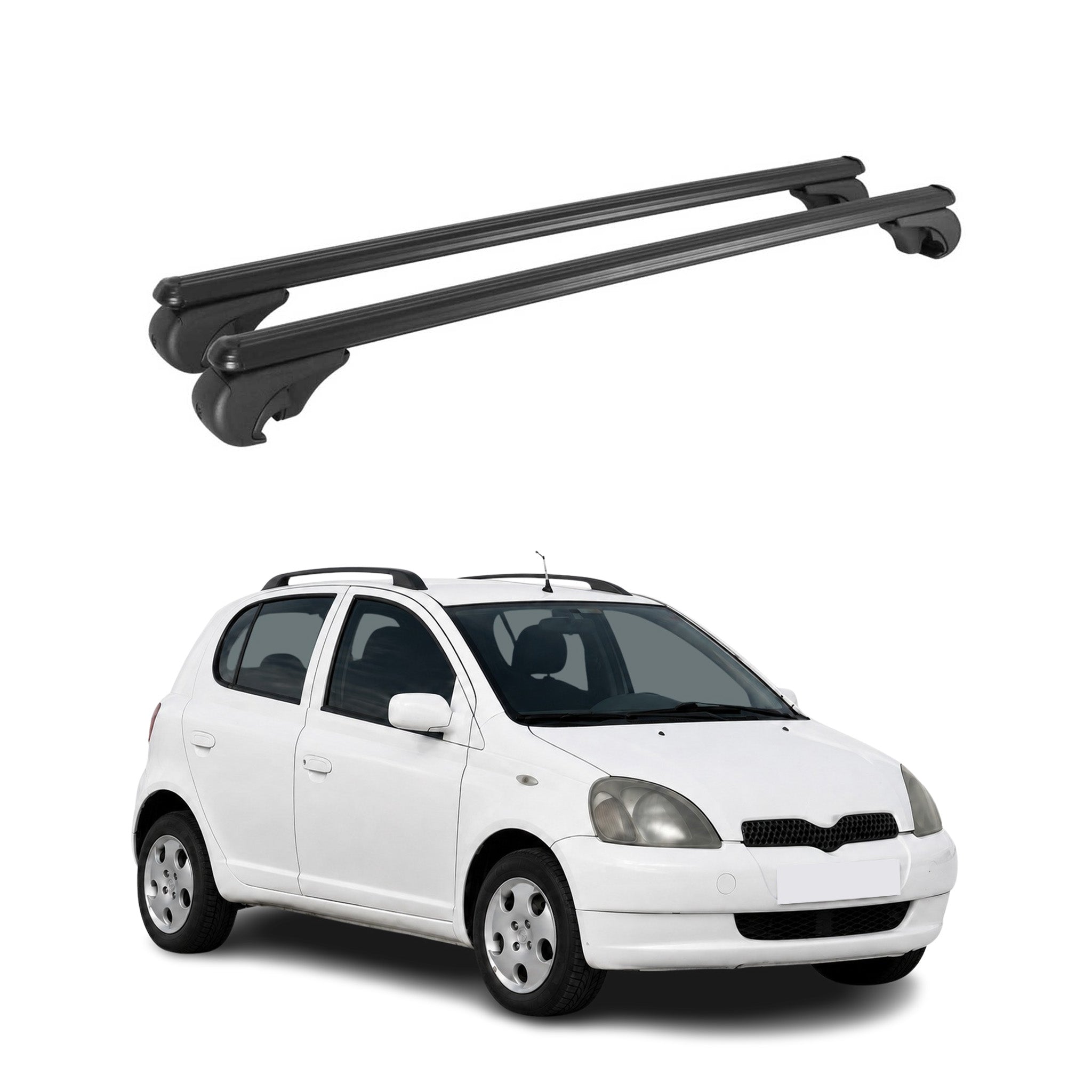 Roof Rack Cross Bars Carrier for Toyota Echo Hatchback 2004-2005 TÜV Black 2Pcs