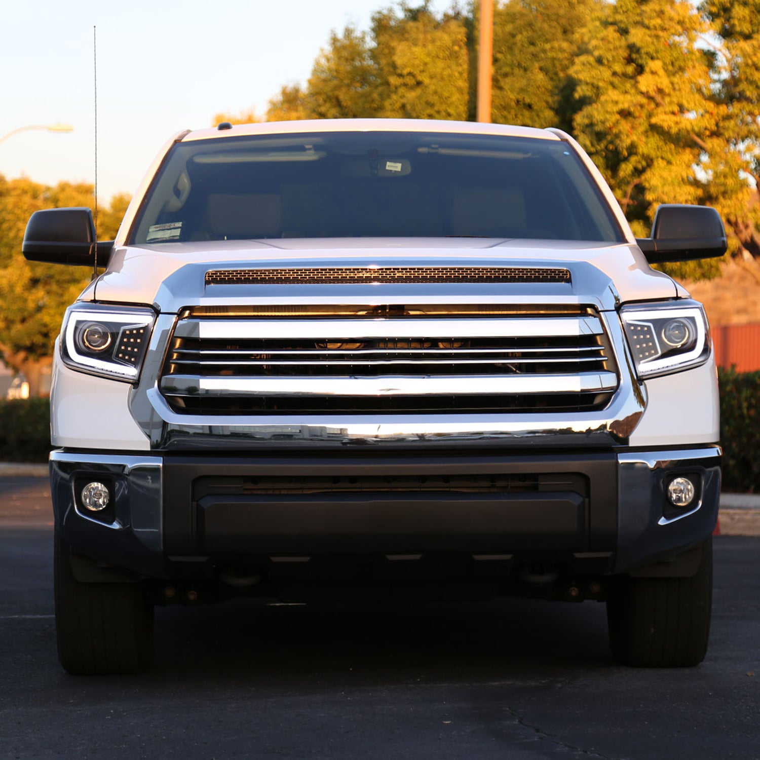 2014-2021 Toyota Tundra LED CBar Projector Headlights Turn Signal Lights Black