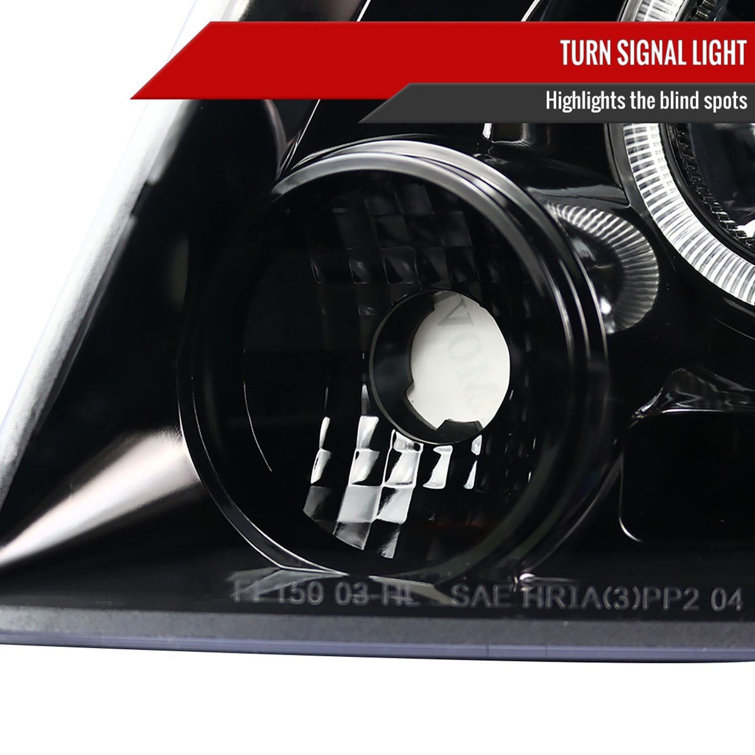 2004-2008 Ford F-150/ 06-2008 Lincoln Mark LT Dual Halo Headlights Jet Black