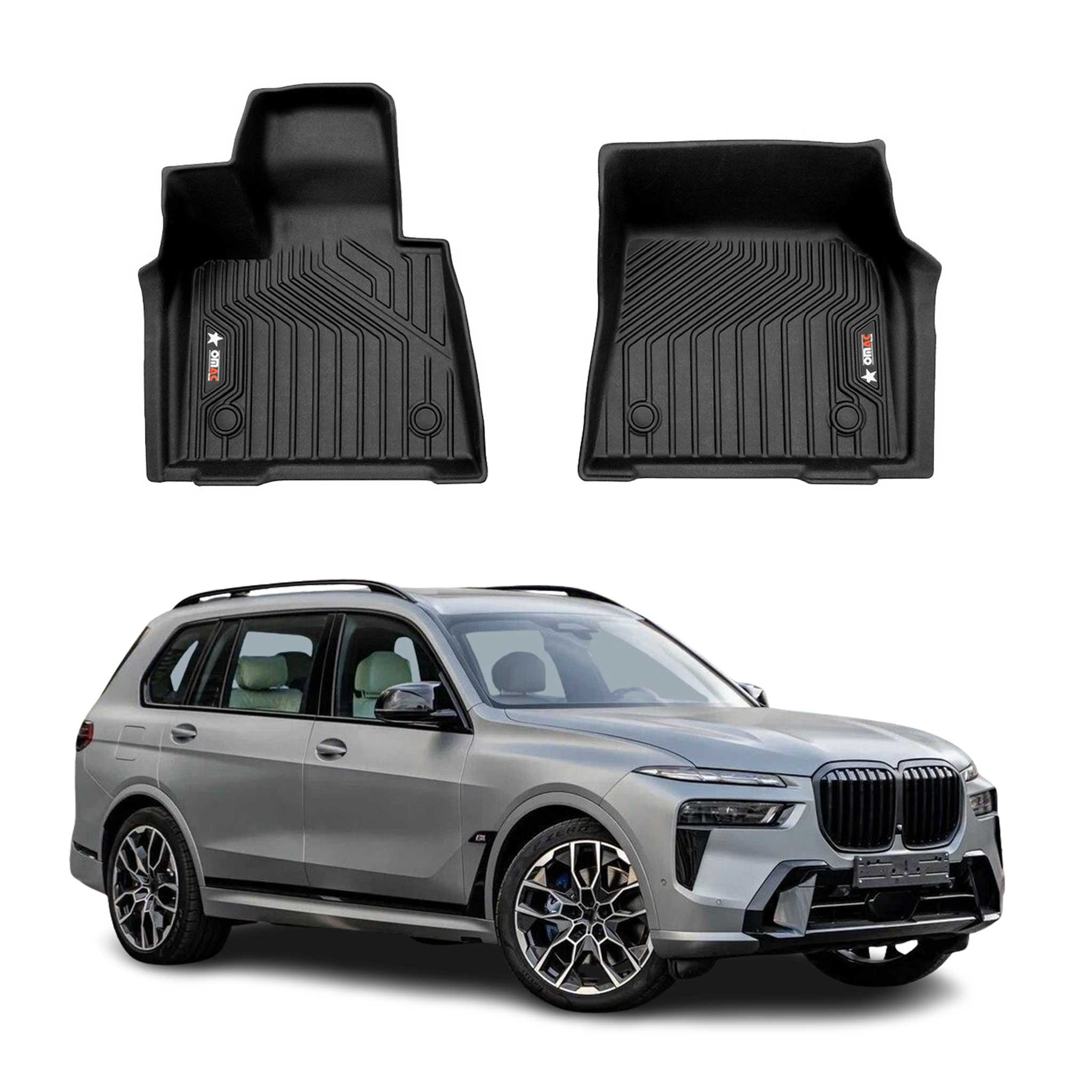 2019-2025 BMW X7 G07 Premium Floor Mats Liners 7 Seats First Row Front Black