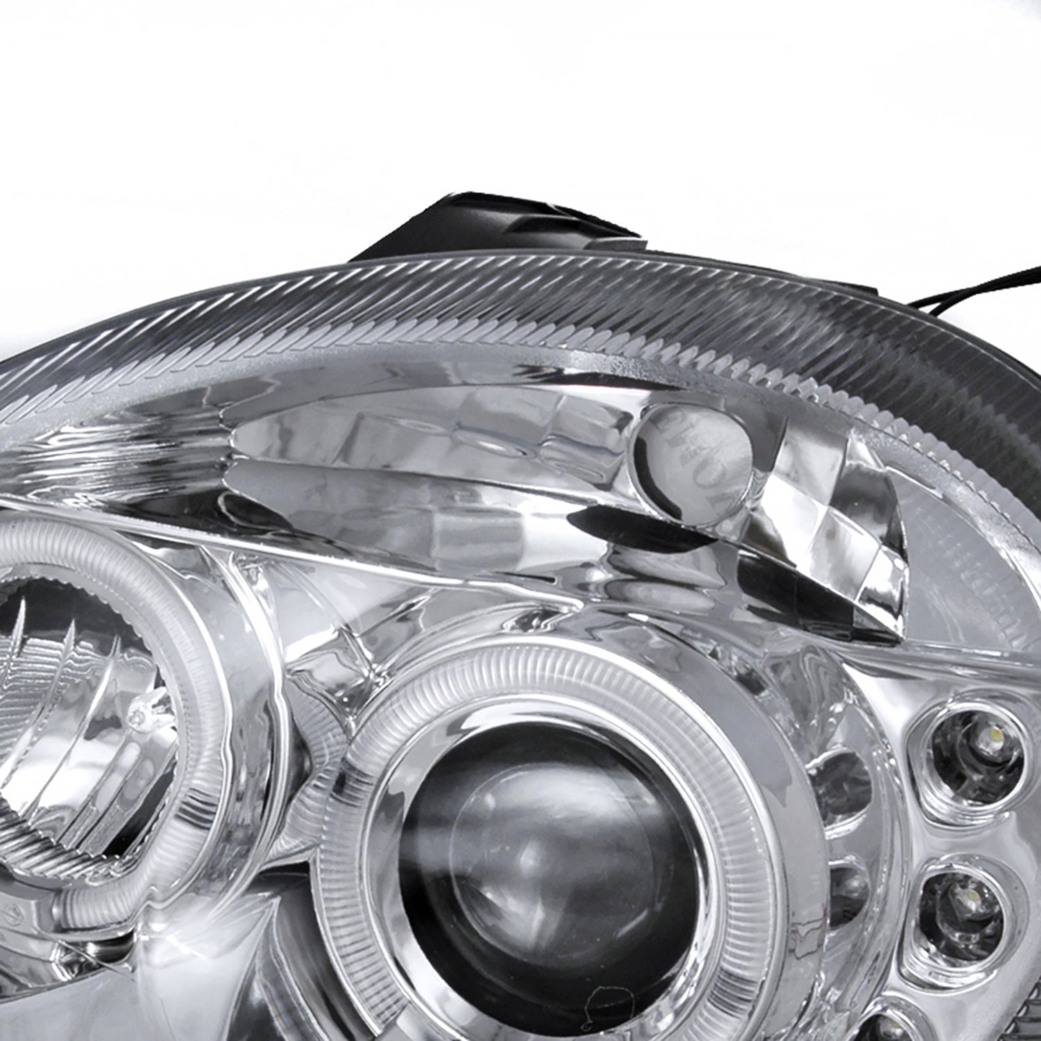 2003-2005 Dodge Neon Dual Halo Projector Headlights Chrome/Clear Lens