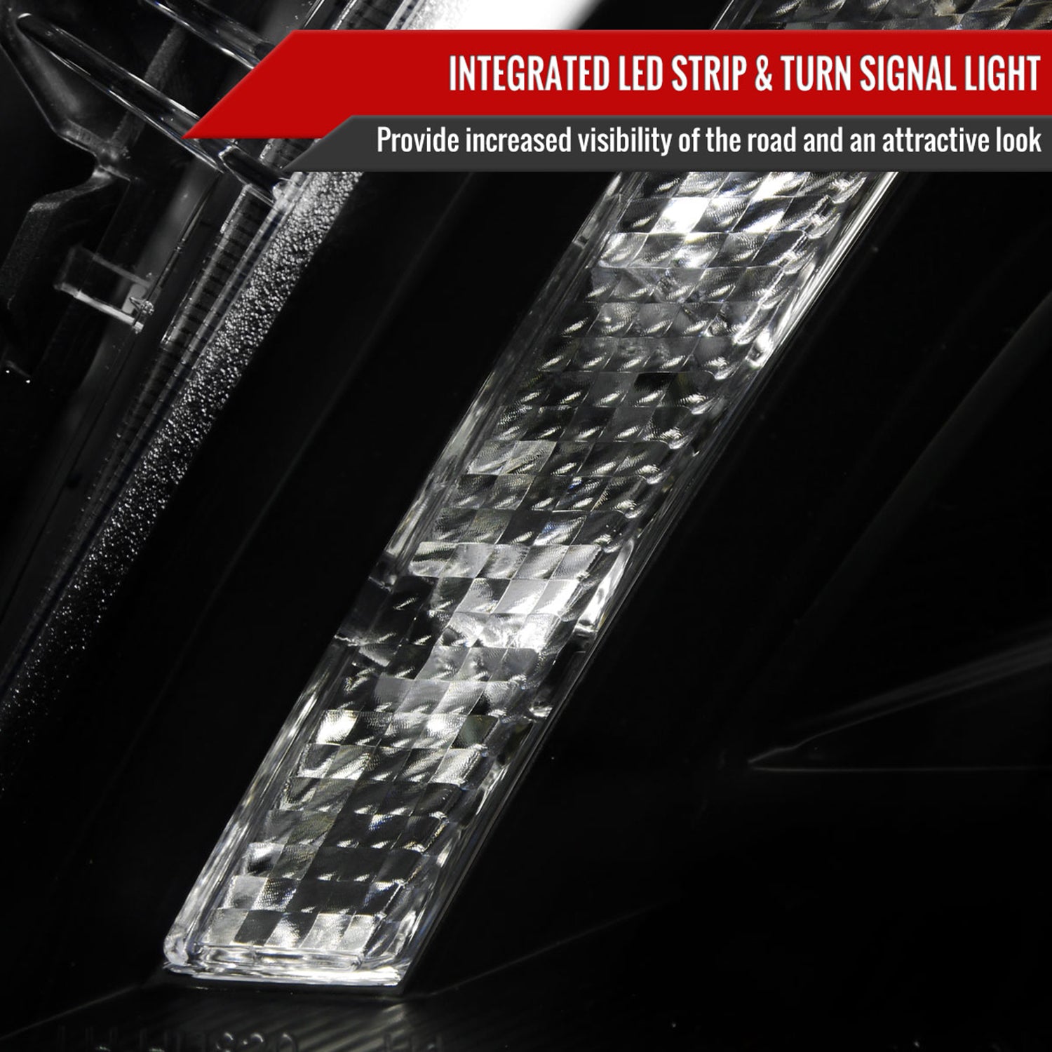 2008-2012 Honda Accord Sedan Single Halo Headlights LED Light&LED Signal Black