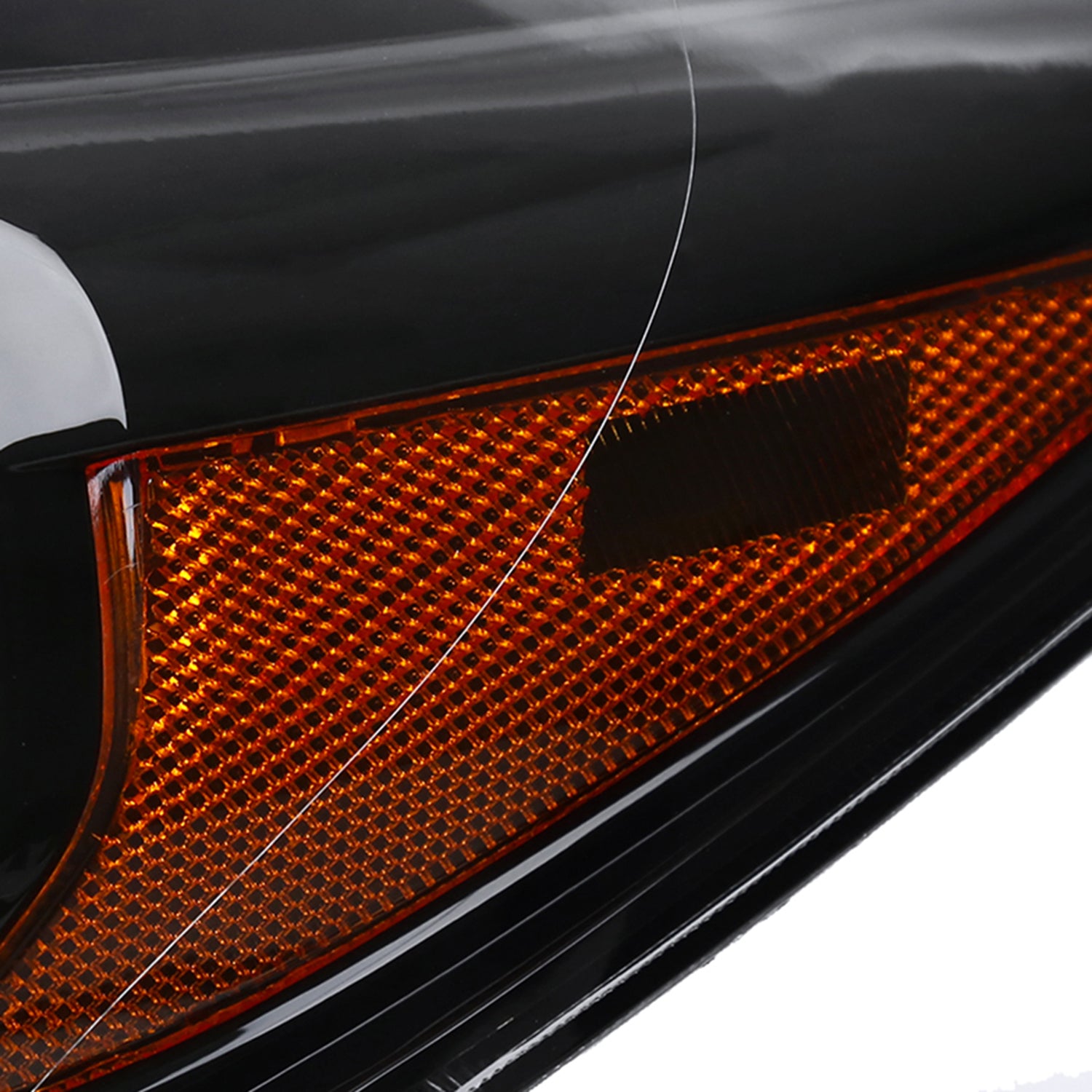 2016-2018 Honda HR-V Crystal Headlights w/ Amber Reflectors Glossy Black/Clear