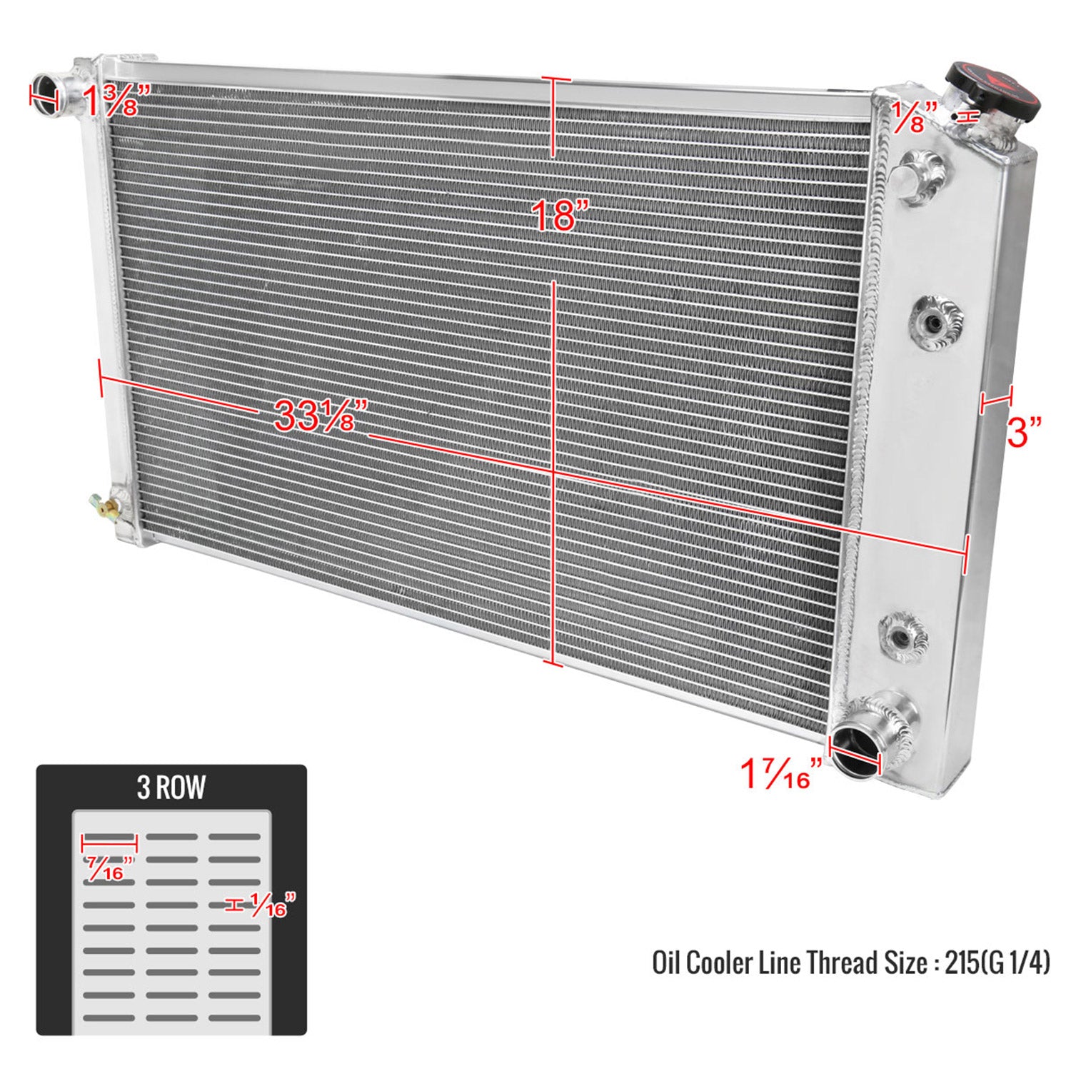 1968-1977 Chevy Malibu/Monte Carlo/Impala/Capric 3Row Performance Radiator
