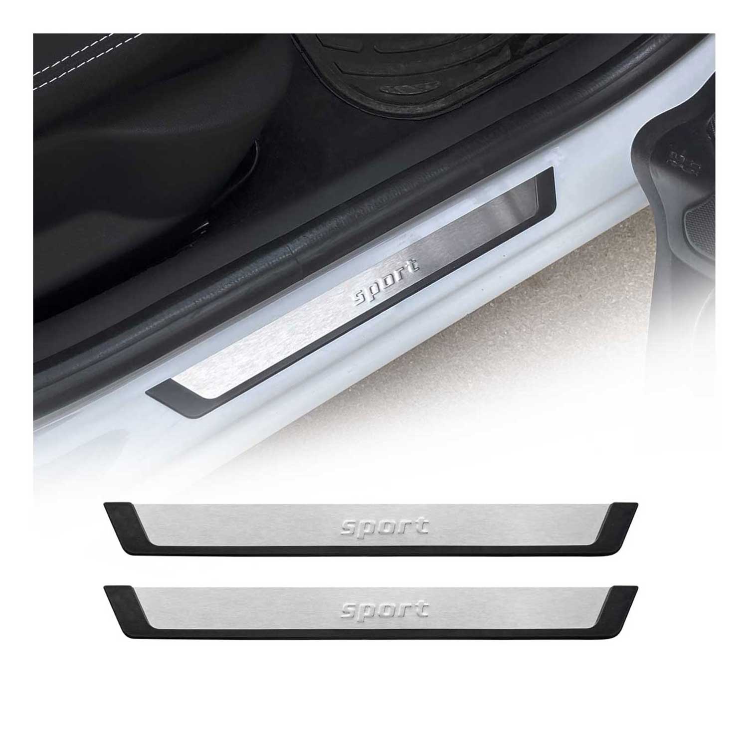 Lexus LS LX NX RX Door Sill Scuff Plate Scratch Protector Sport Stainless Steel Silver 2 Pcs