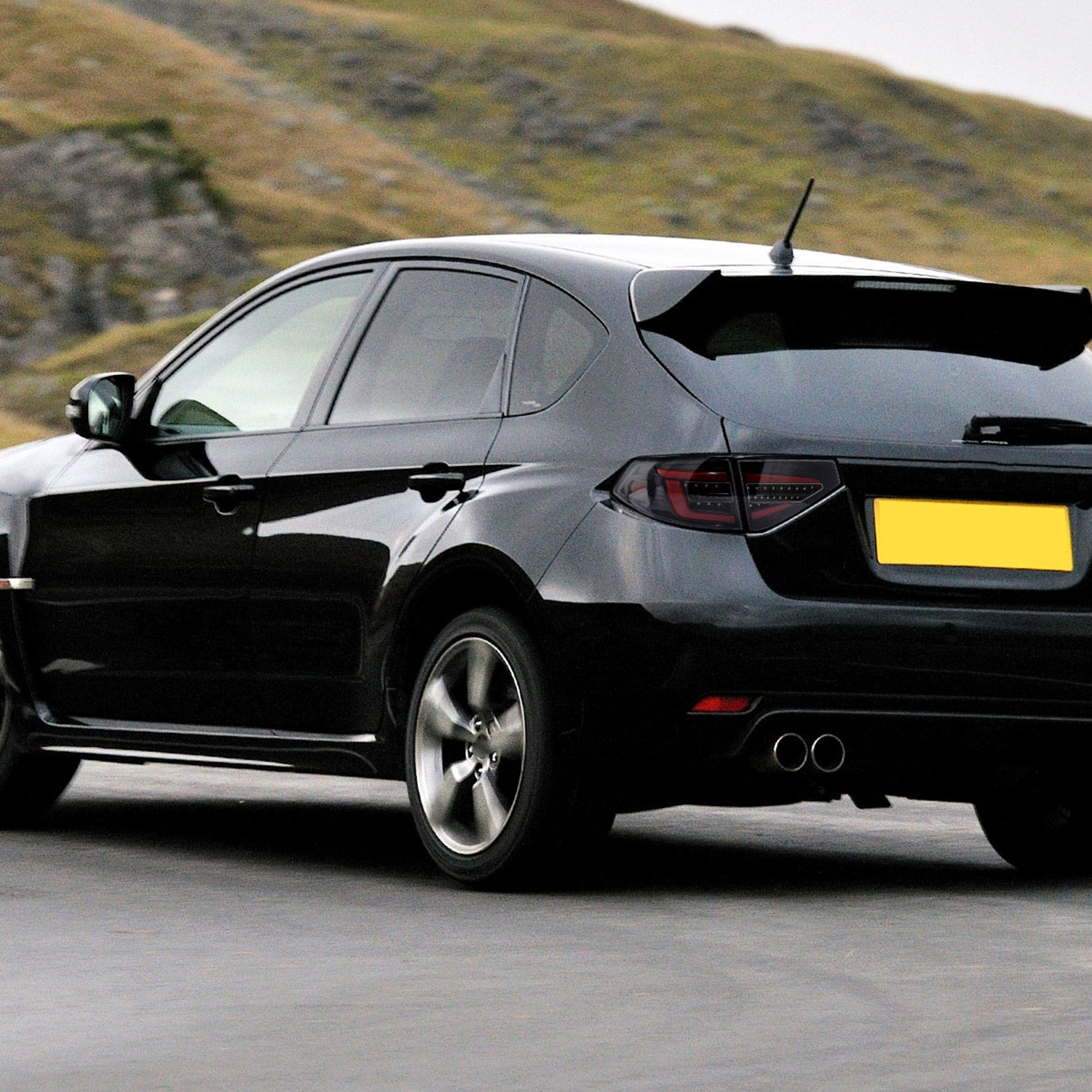 2008-2014 Subaru Impreza WRX Hatchback LED Tube Tail Lights Glossy Black/Clear