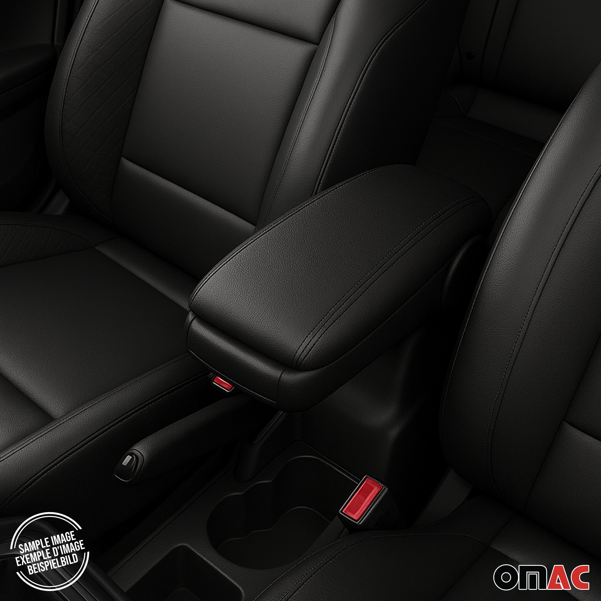 2011-2019 Ford Fiesta Black Center Console Armrest Plastic PU Leather 1Pc