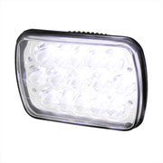 Universal 7"x6" 15-LED Sealed Beam Headlights w/ H4 Plug Black Alu Housing/PMMA