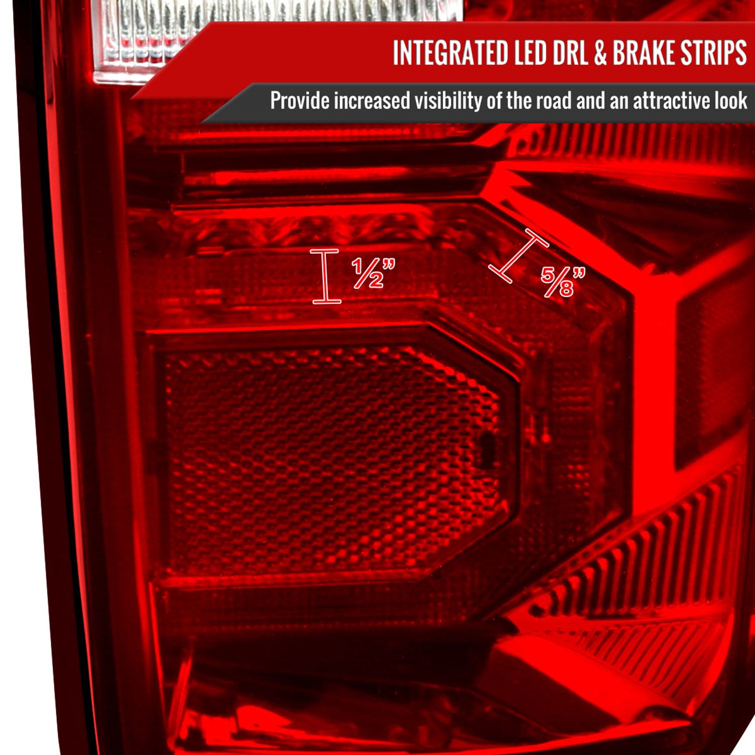 2016-2022 Toyota Tacoma Sequential Signal LED Tail Lights Chrome/Red Lens