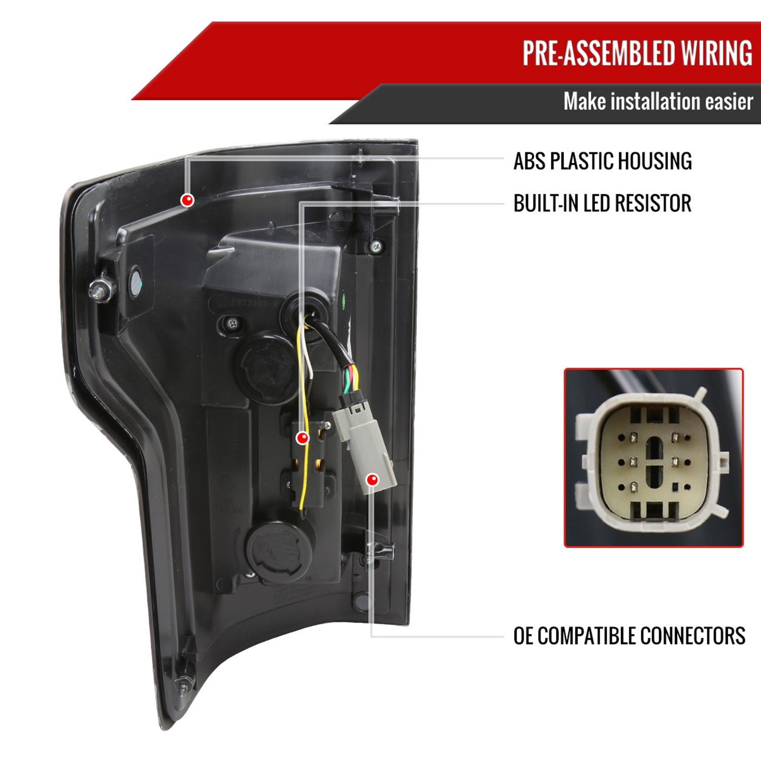 2018-2020 Ford F-150 Turn Signal Animated Red LED Bar Tail Lights Matt Black