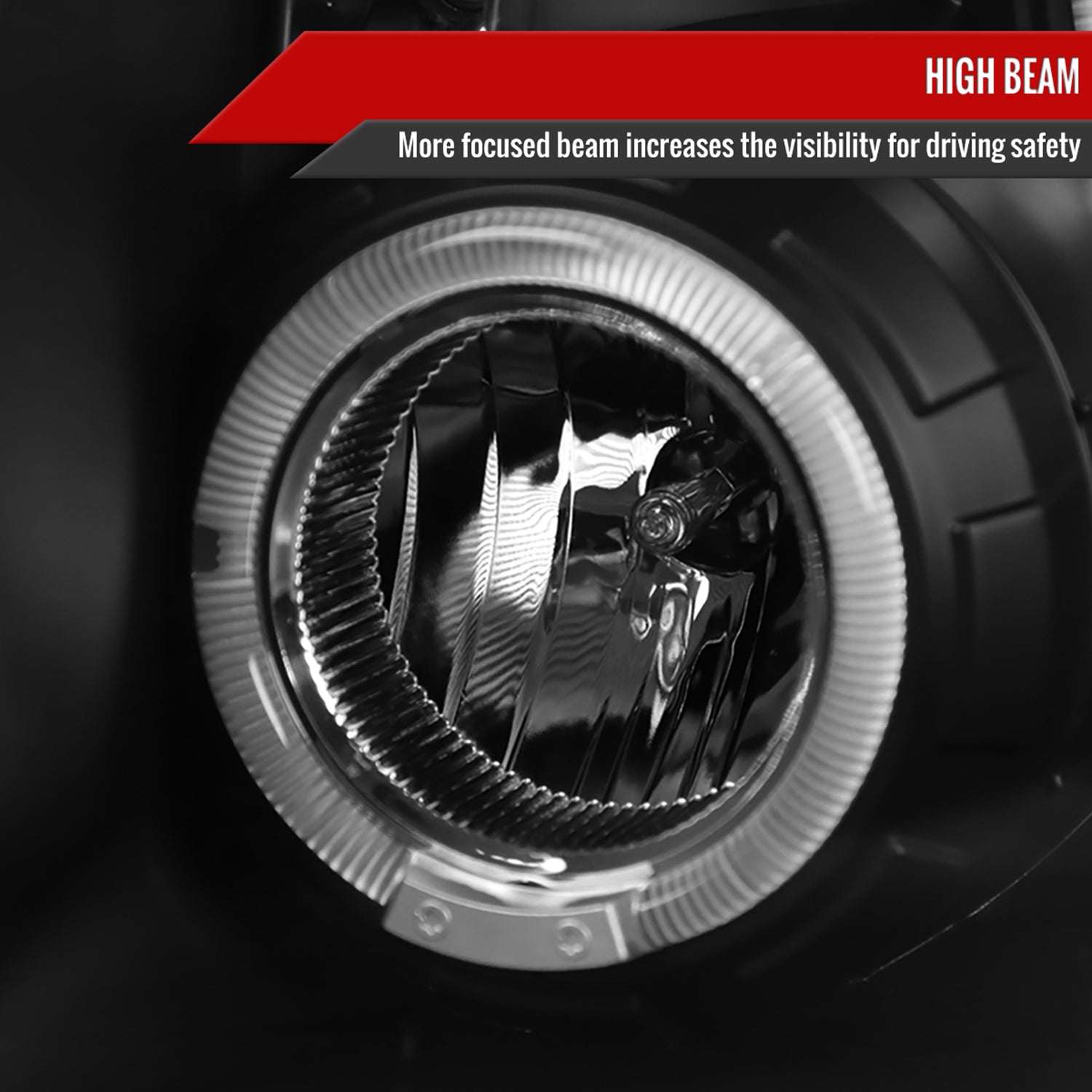 2009-2014 Ford F-150 Dual Halo Projector Headlights Matte Black/Clear Lens