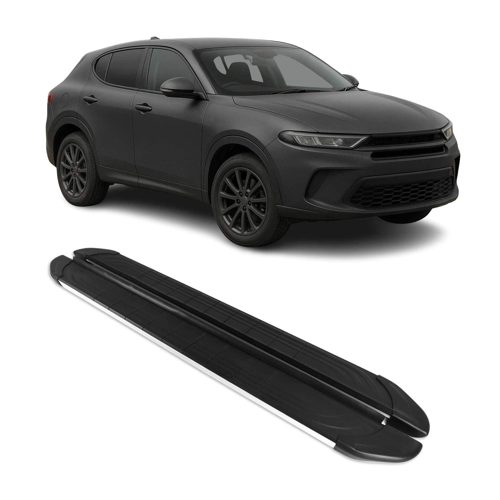 2023-2025 Dodge Hornet Running Boards Side Steps Silver & Black