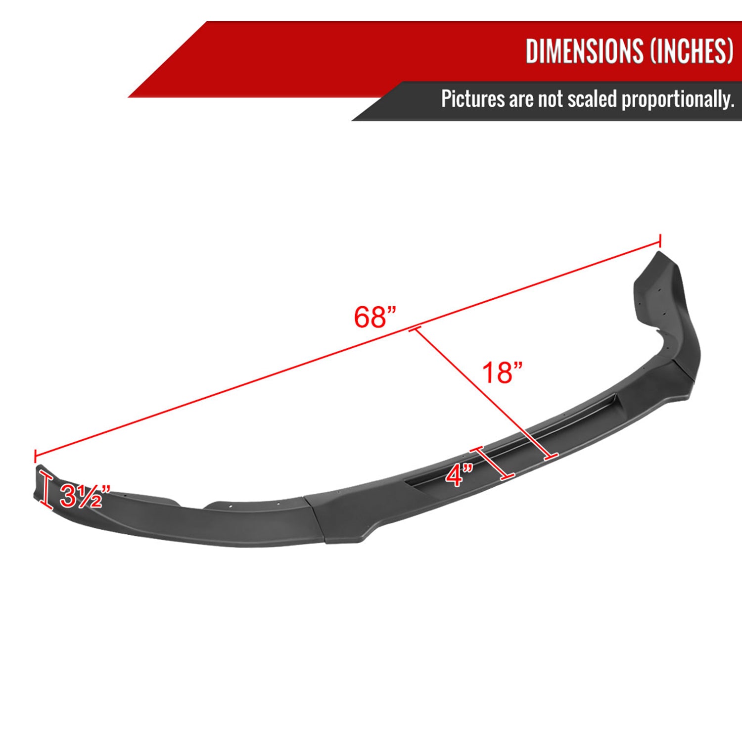 2009-2012 Nissan 370Z Matte Black 3Pcs Front Bumper Lip Splitter Kit