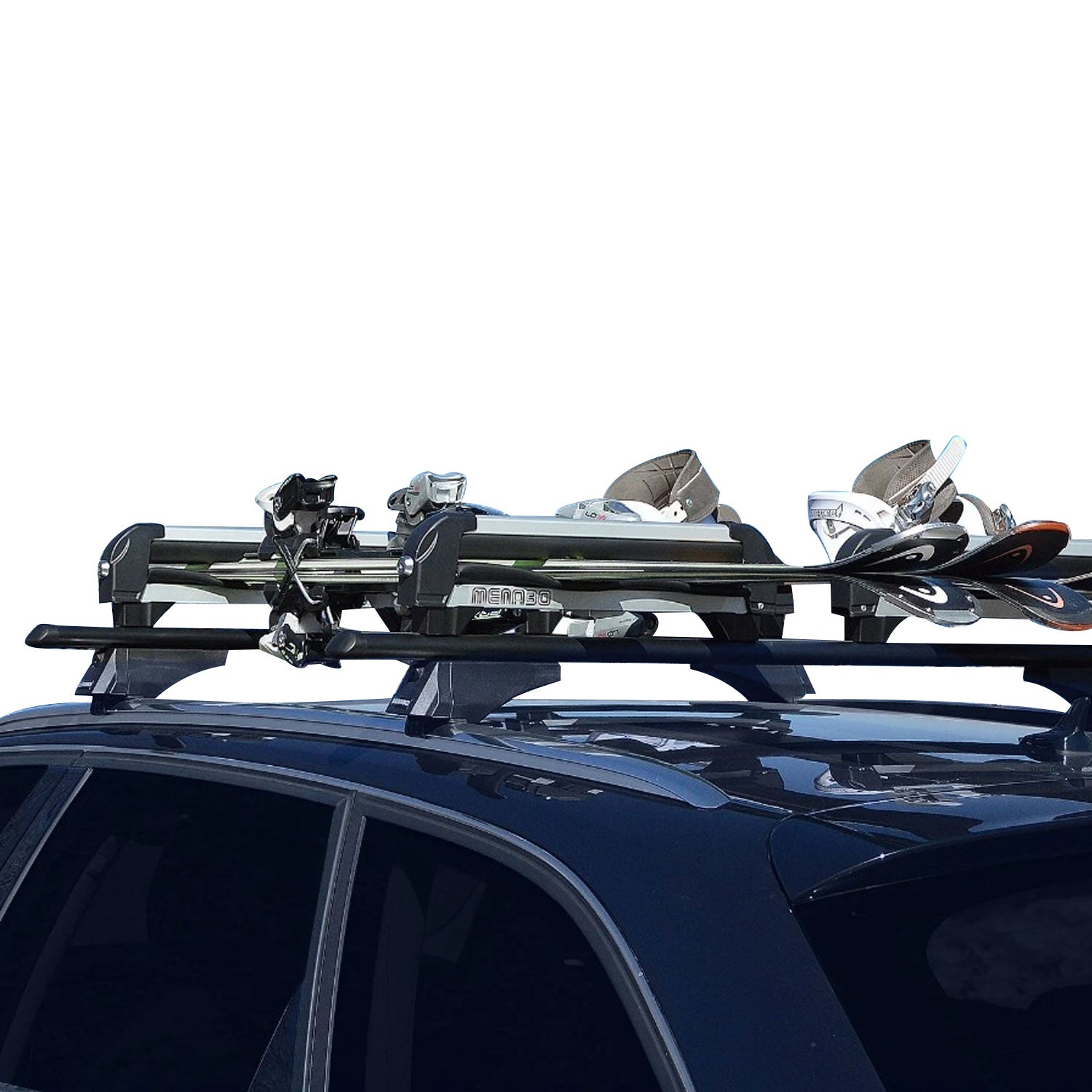 2 Pcs 19.2" Ski Rack Snowboard Carriers Top Holder Roof Rack Lockable