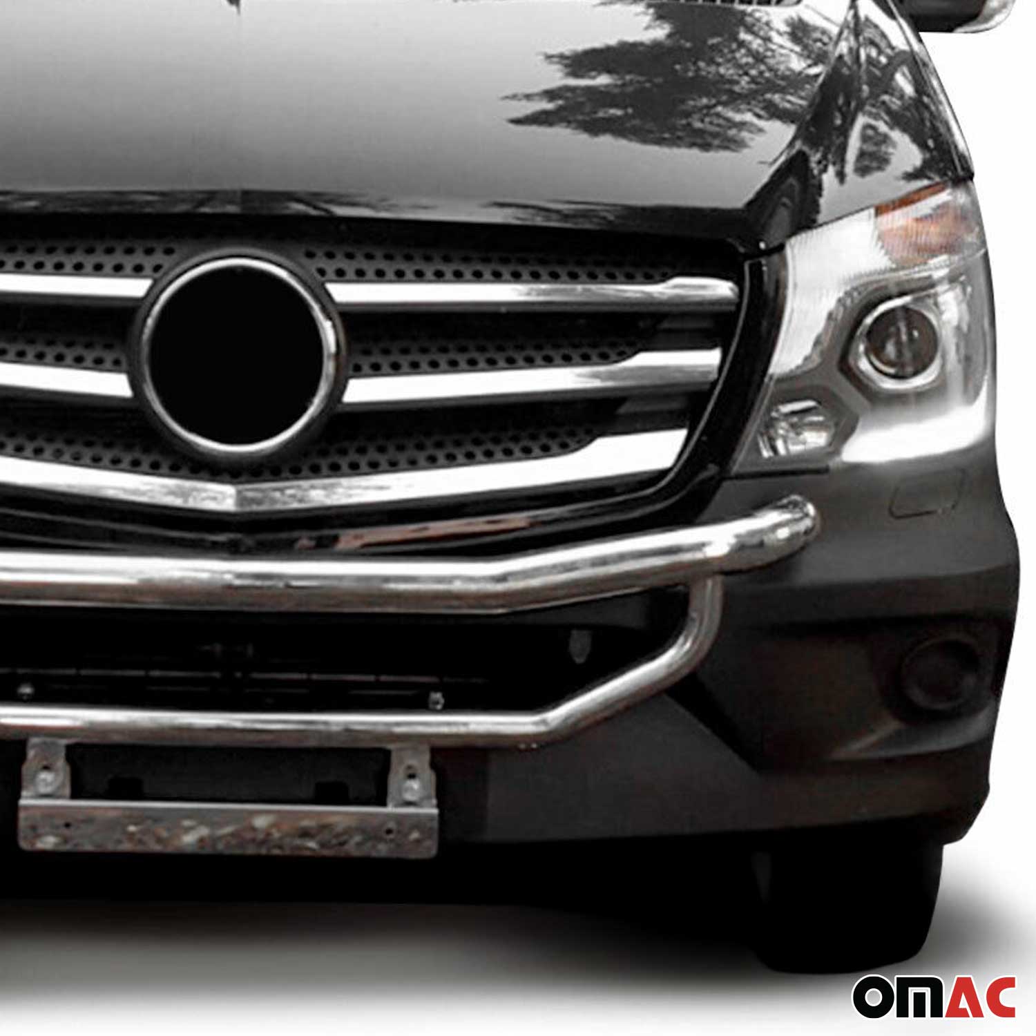 2014-2018 Mercedes Sprinter W906 Bull Bar Push Front Bumper Grille Silver