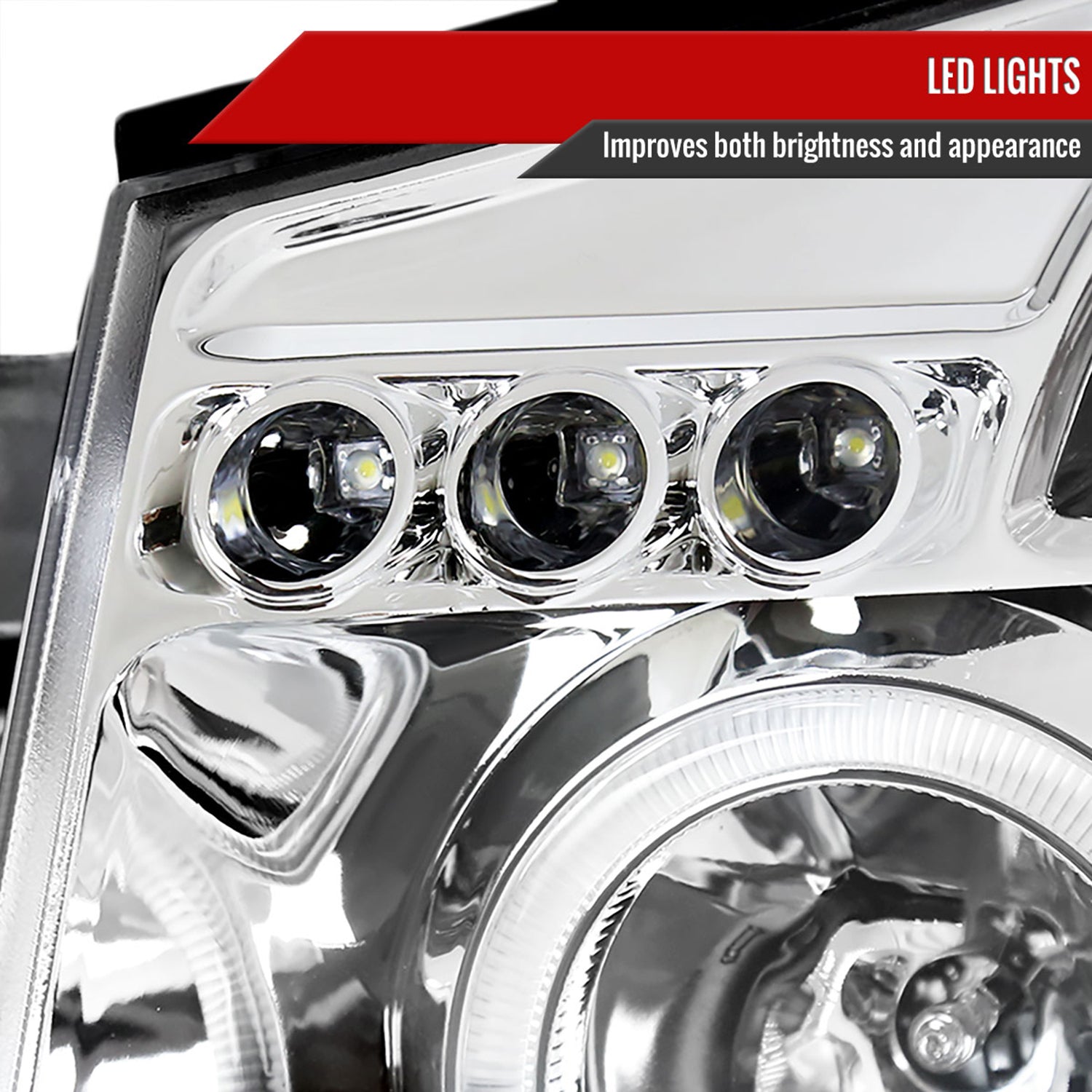 2004-2015 Nissan Titan/ 2004-2007 Armada Dual Halo Projector Headlights Chrome