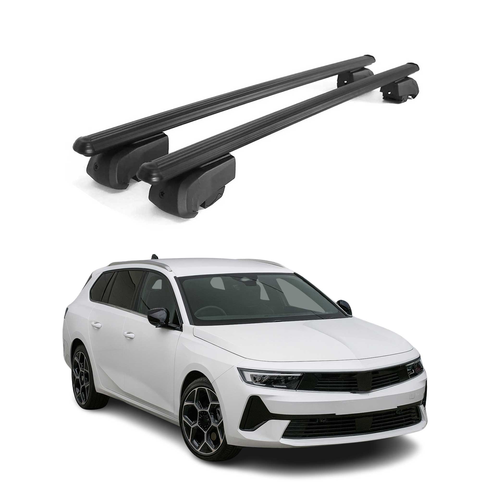 2021-2024 Opel Astra L Sports Tourer Roof Rack Cross Bars Black