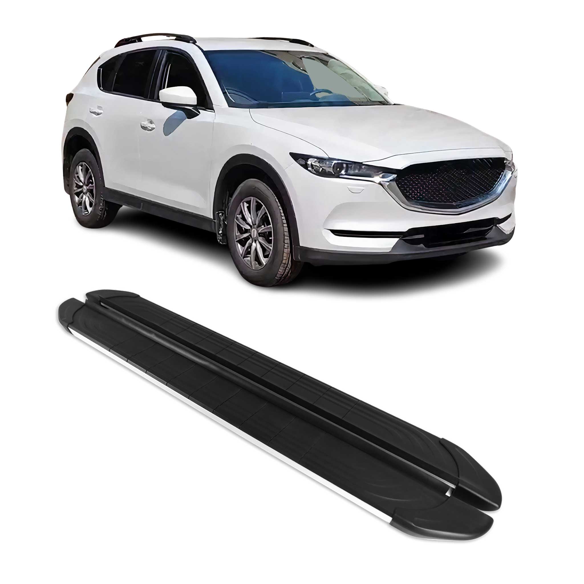 2017-2025 Mazda CX-5 Running Boards Side Steps Silver & Black