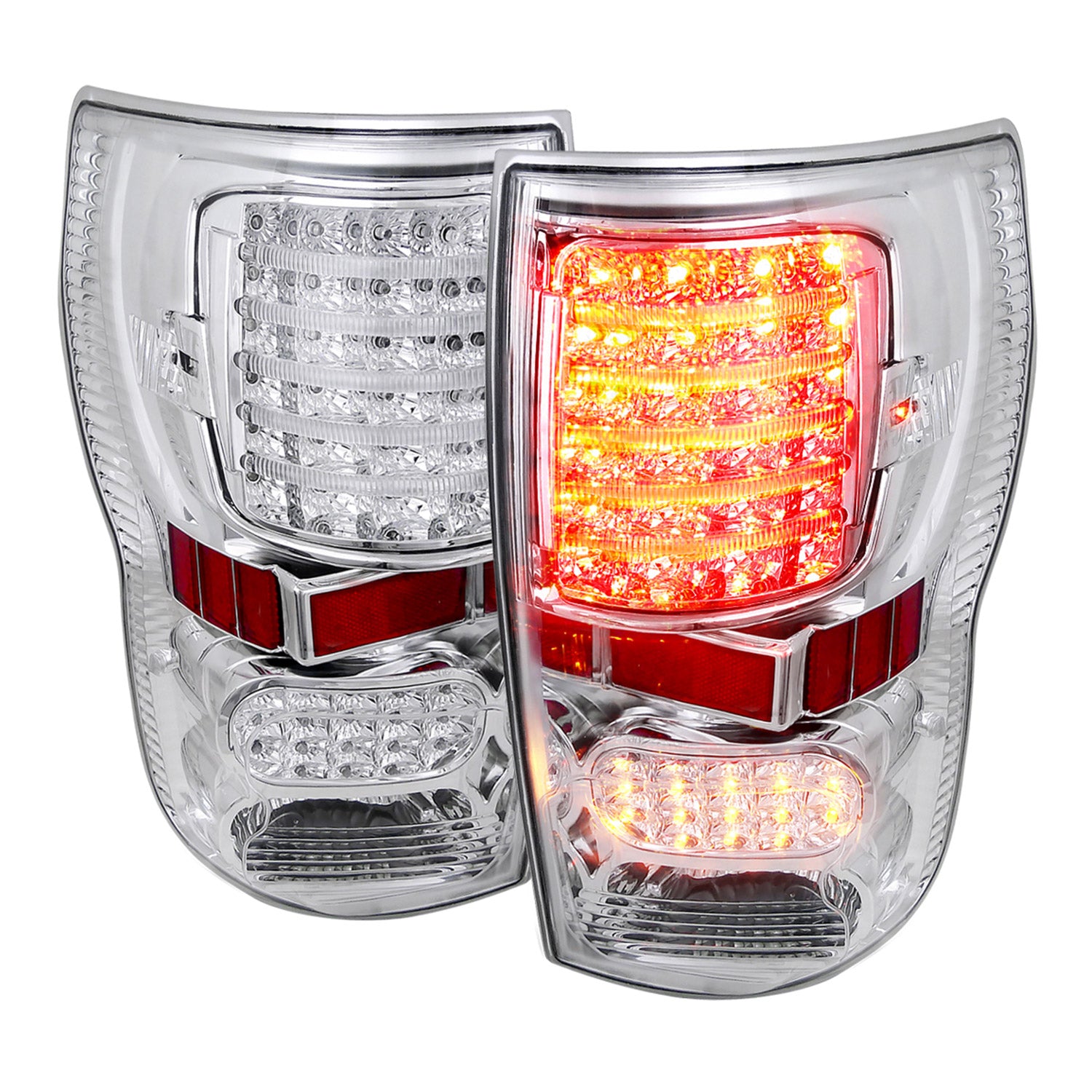 2007-2013 Toyota Tundra LED Tail Lights Chrome Housing/Clear Lens