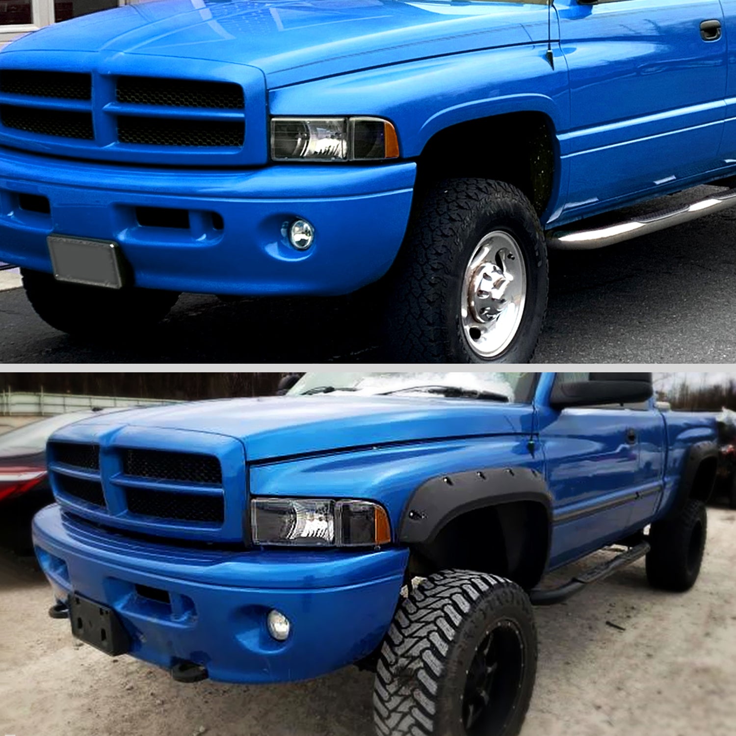 1999-2001 Dodge RAM 1500 Sport Factory Headlights & Corner Lights Black/Clear