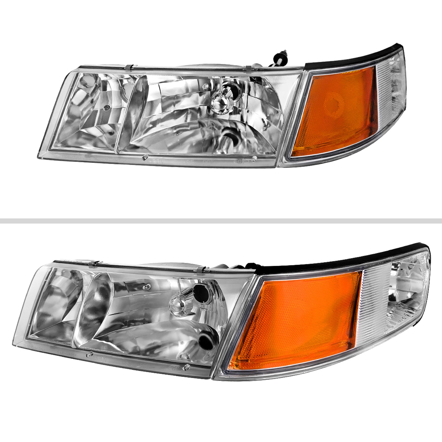 1998-2002 Mercury Grand Marquis Factory Headlights Corner Signal Chrome