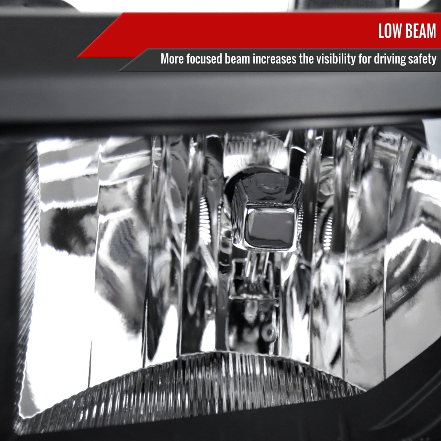 2014-2015 Chevy Silverado 1500 Factory Style V2 Headlights Matte Black/Clear