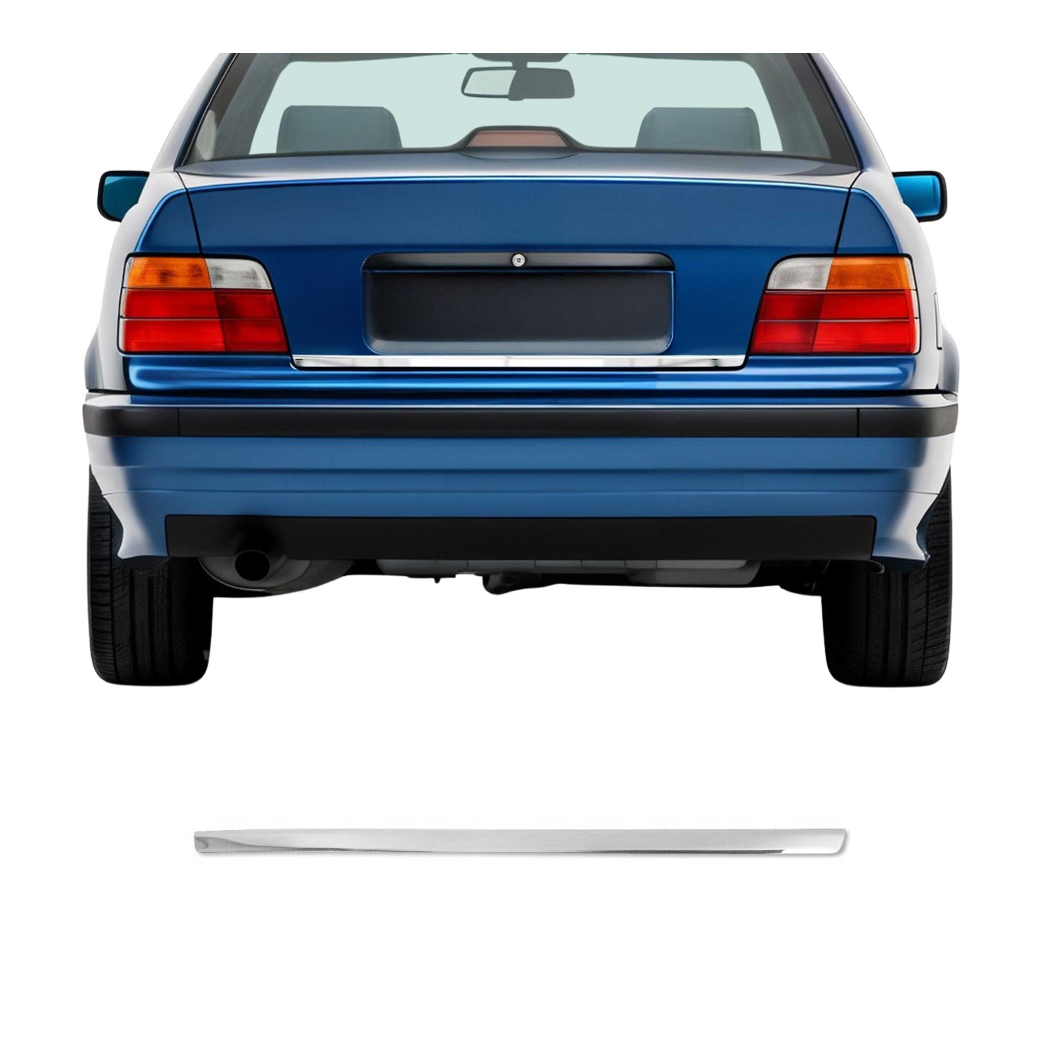 1992-1998 BMW 3 Series E36 Sedan Rear Trunk Molding Trim Stainless Steel