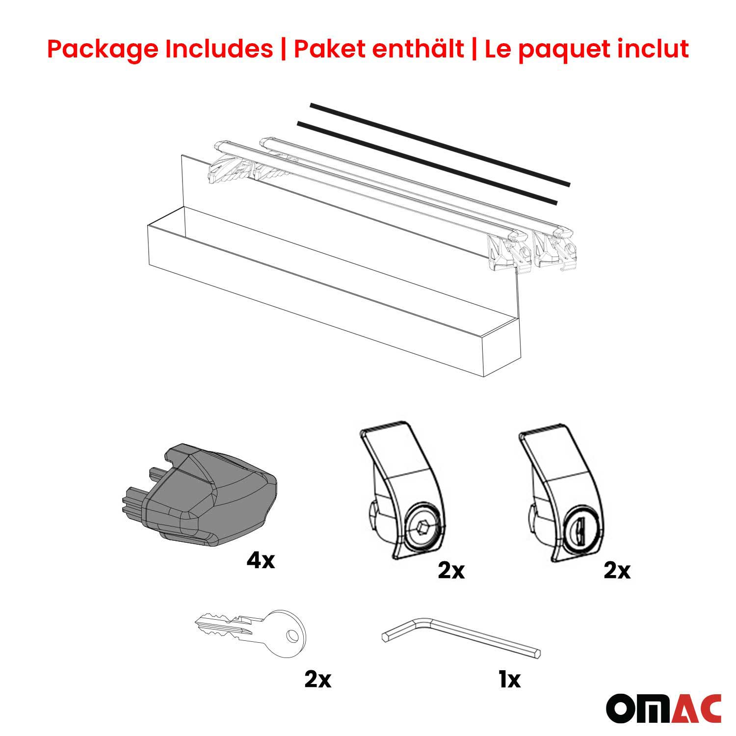 2007-2012 Hyundai Santa Fe Roof Rack Cross Bars Black
