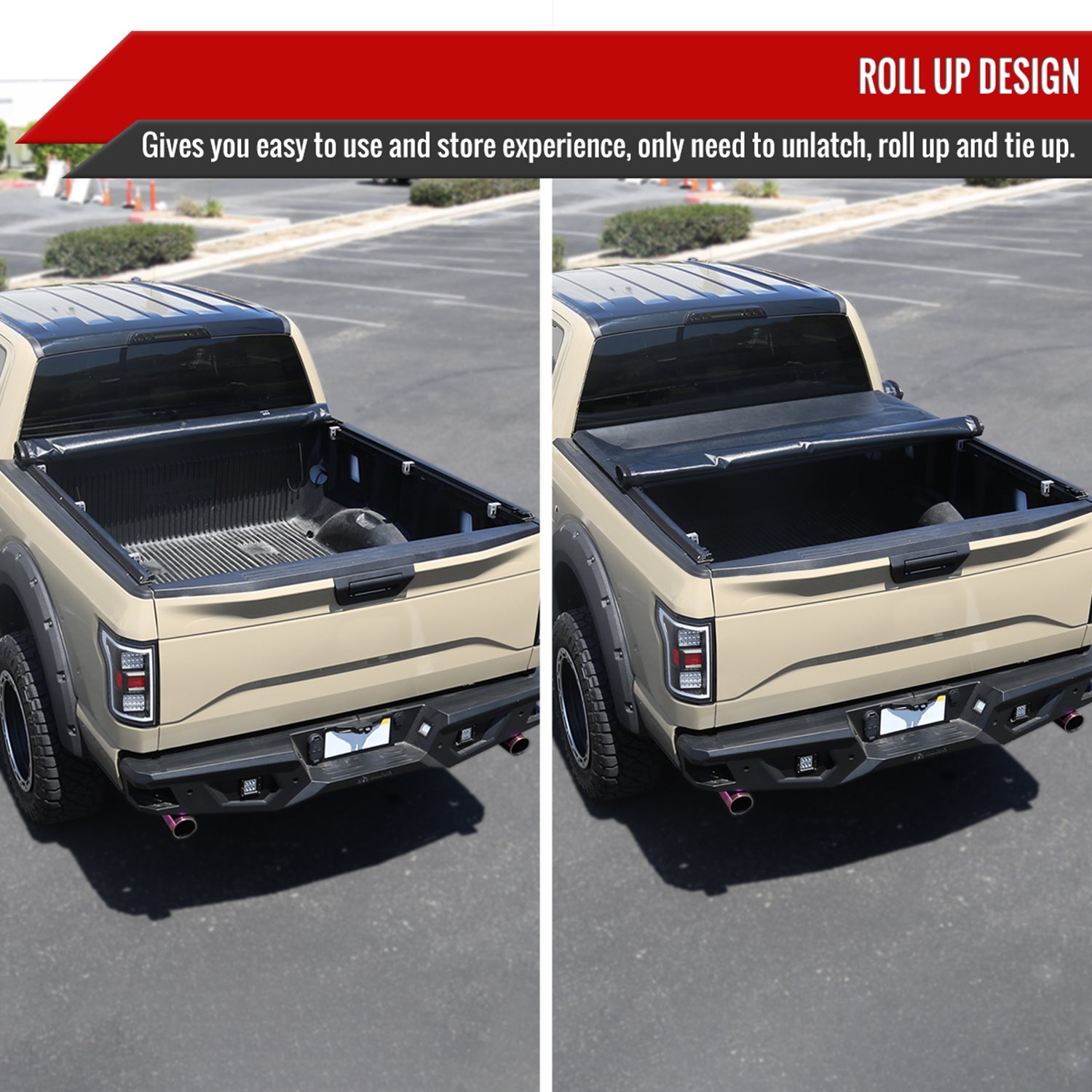 2019-2022 Chevy Silverado/Sierra 2500HD/3500HD 6.5FT Bed Roll Up Tonneau Cover