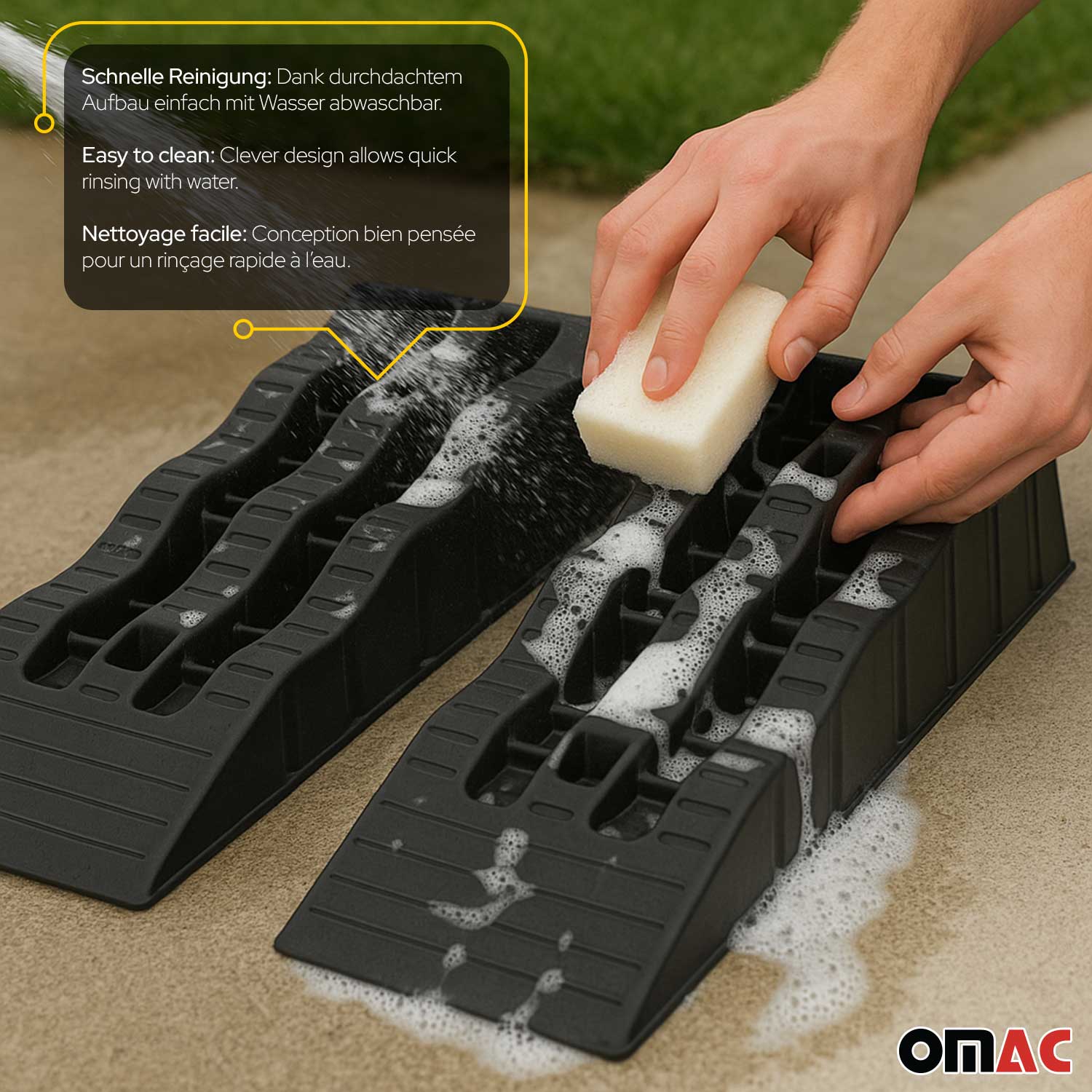 Car Ramps Pack 4 Pcs 6000 Pounds Load Capacity Black Compact Lightweight Design for RV Trailer Camper Oil Changes Inspections