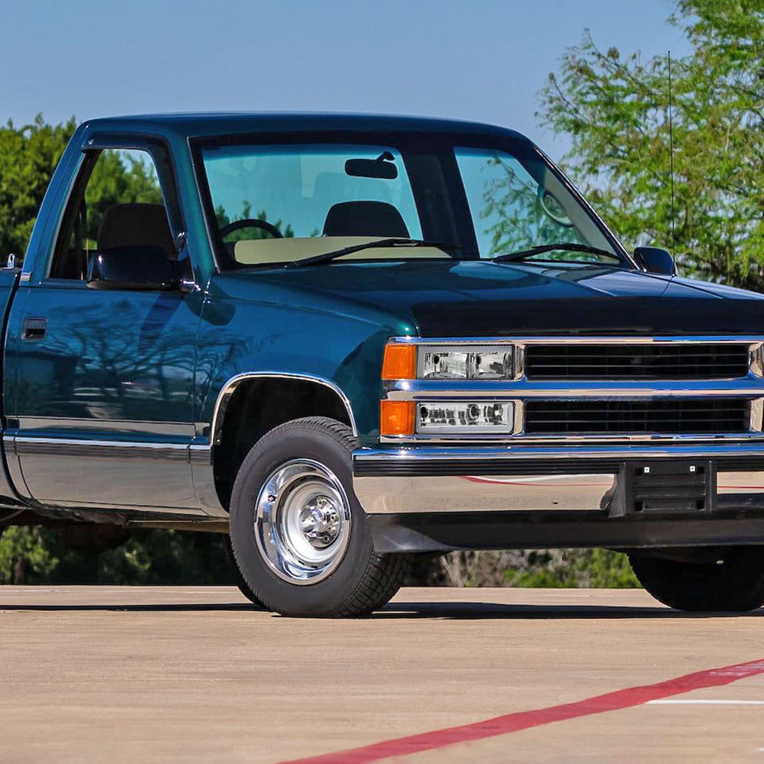 1988-1998 Chevy/GMC C10 C/K LED Strip Factory Style Headlights Chrome/Clear