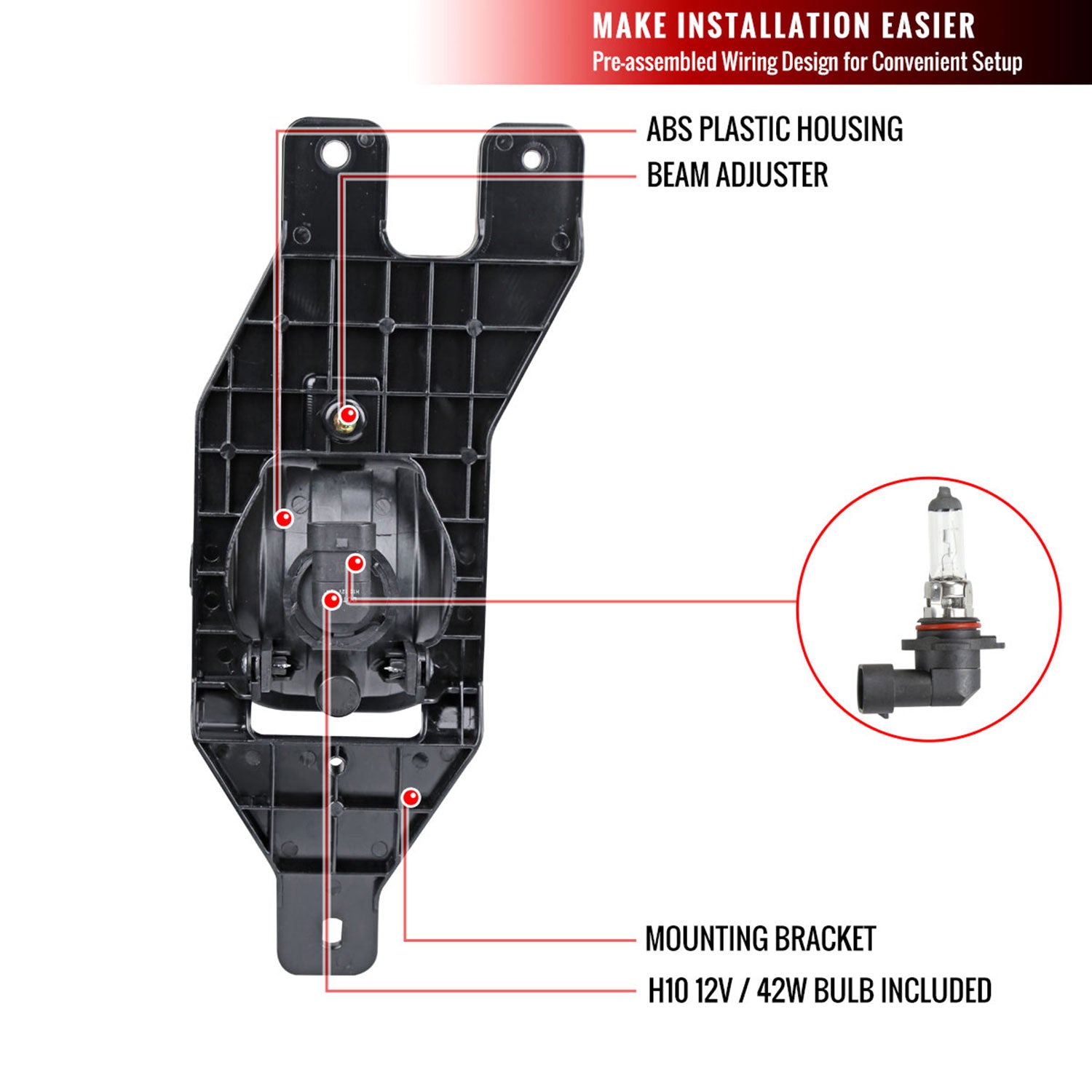 1999-2004 Ford F-250/F-350/Excursion H10 Fog Lights & Switch Chrome