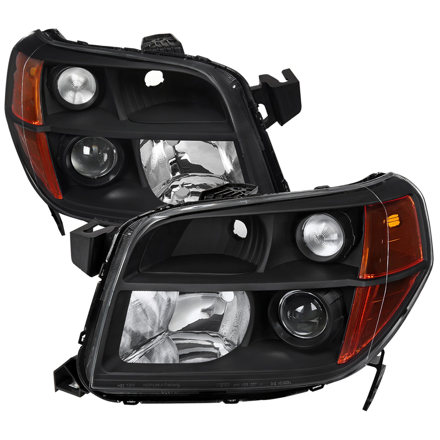 2006-2008 Honda Pilot Projector Style Headlights Matte Black/Clear Lens