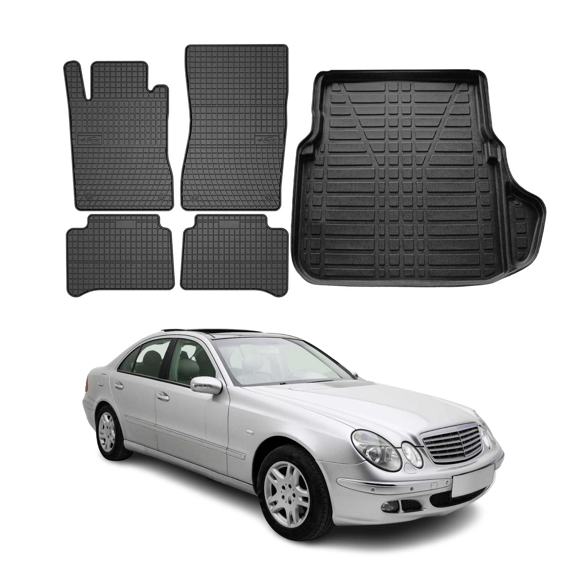 2004-2009 Mercedes E Class W211 Sedan Floor Mats & Cargo Liner Full Set All Weather