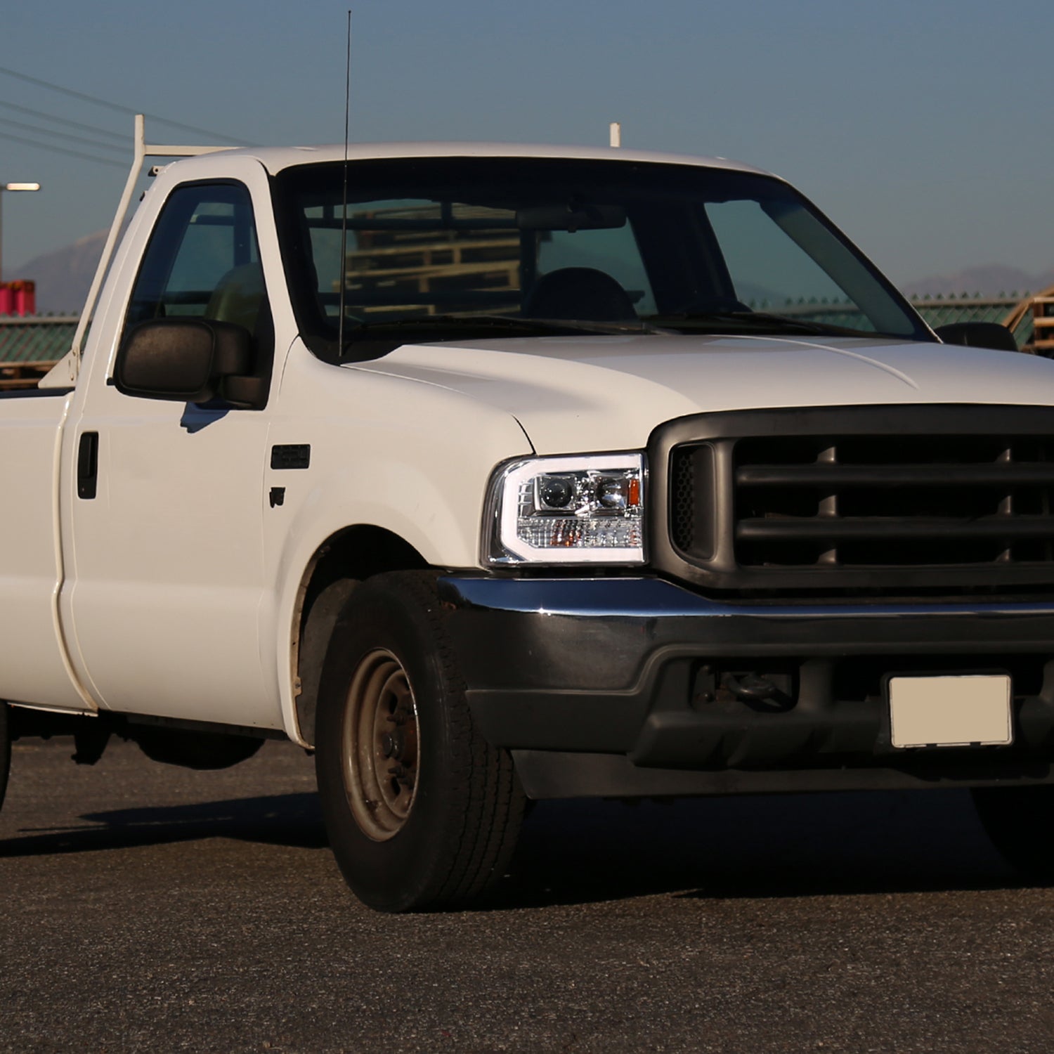 1999-2004 Ford F-250/350/450/550 /2000-2004 Excursion LED Bar Headlights Chrome