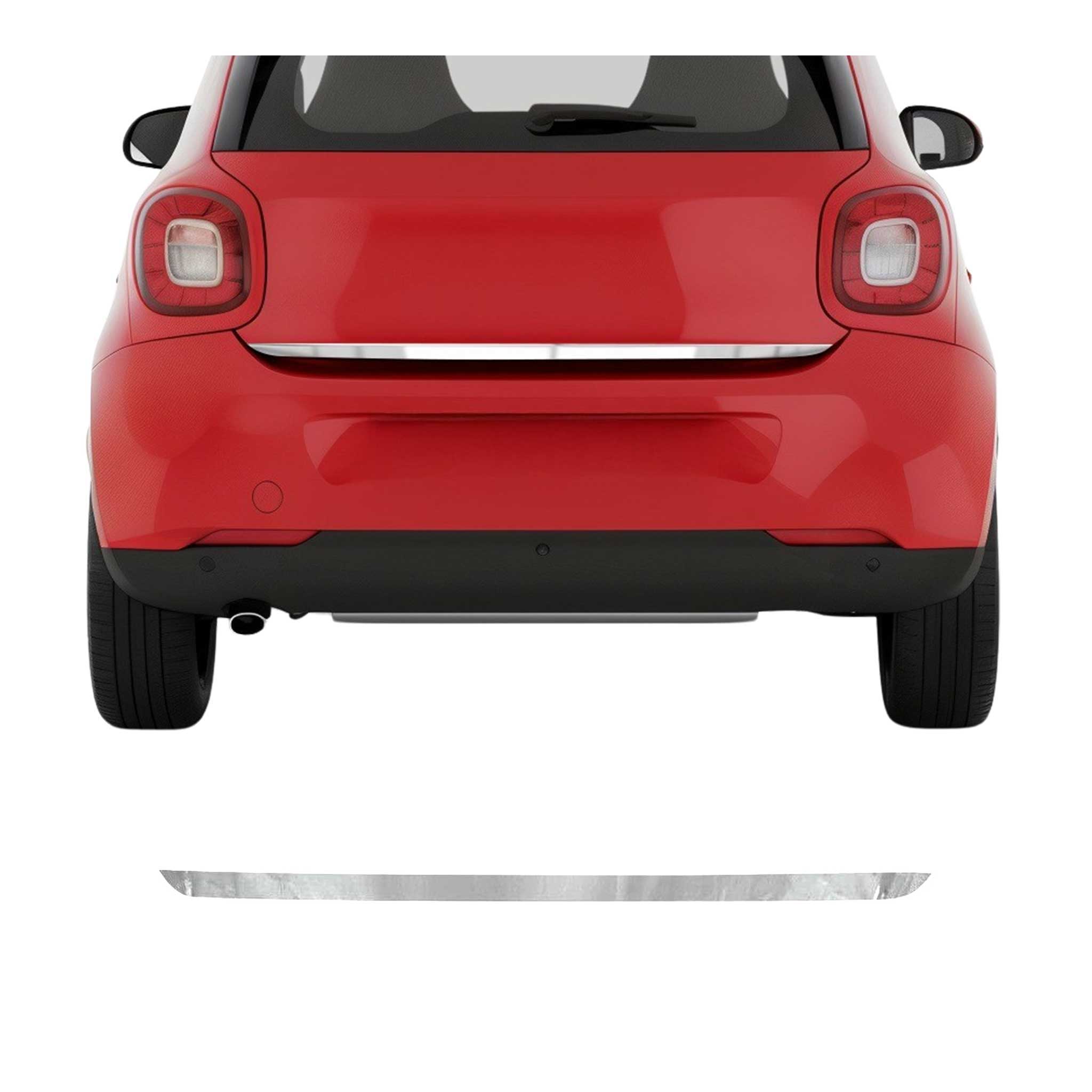 2016-2017 Smart ForTwo Rear Trunk Molding Trim Stainless Steel Silver
