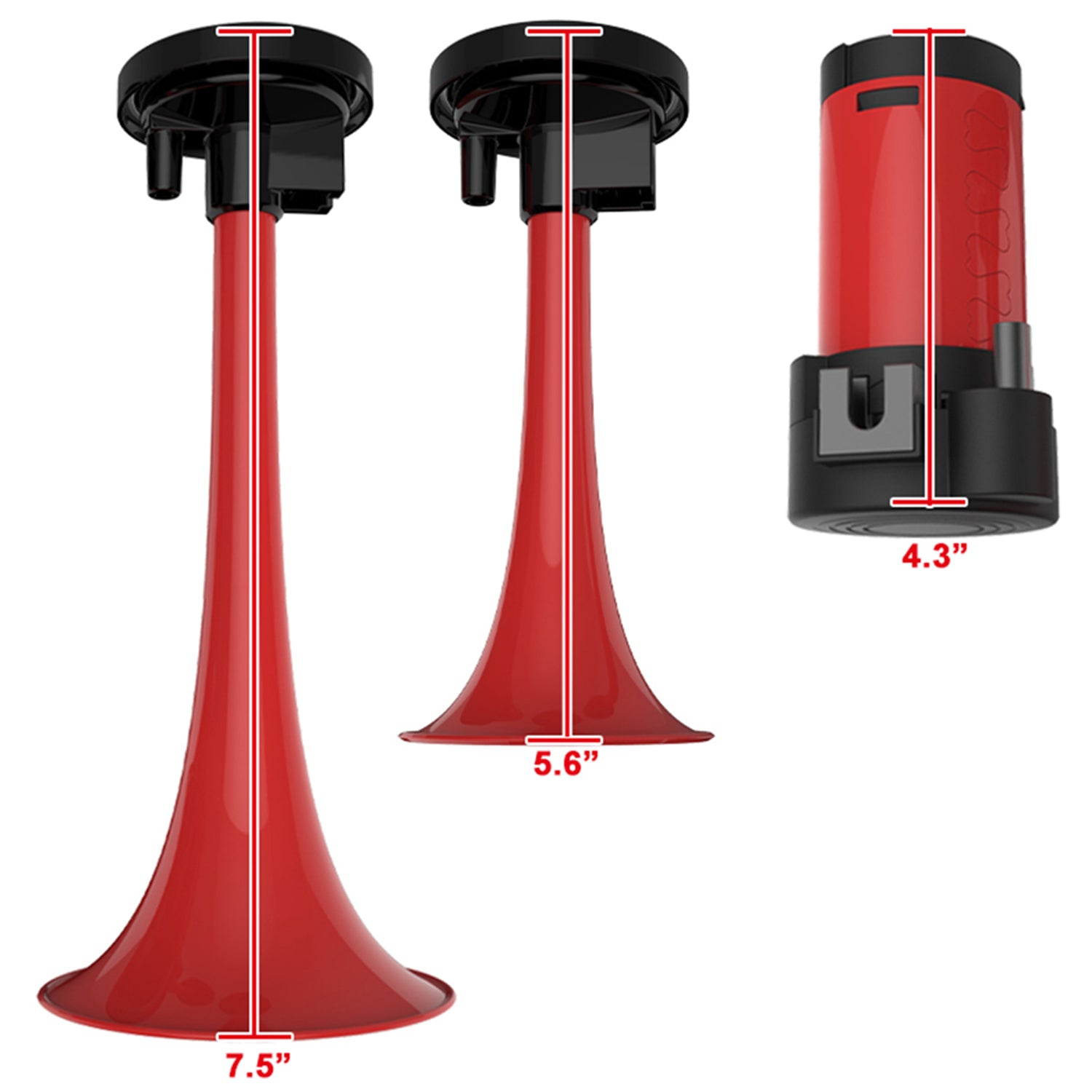 Red Air Horn x2 with Compressor
