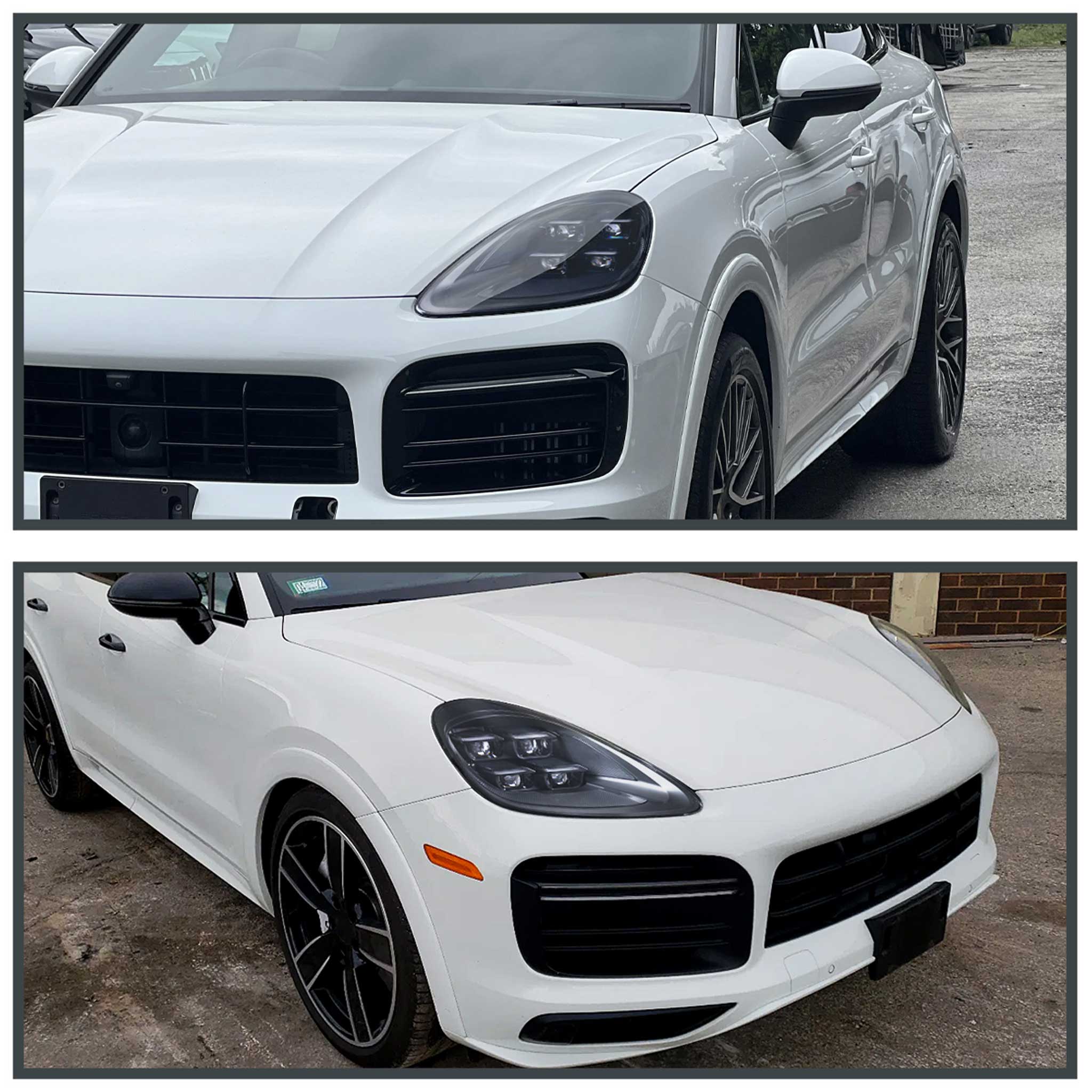 For Porsche Cayenne 2018-2023 Matrix LED Projector Headlights DRL Dynamic Black Clear Lens Glossy Accents