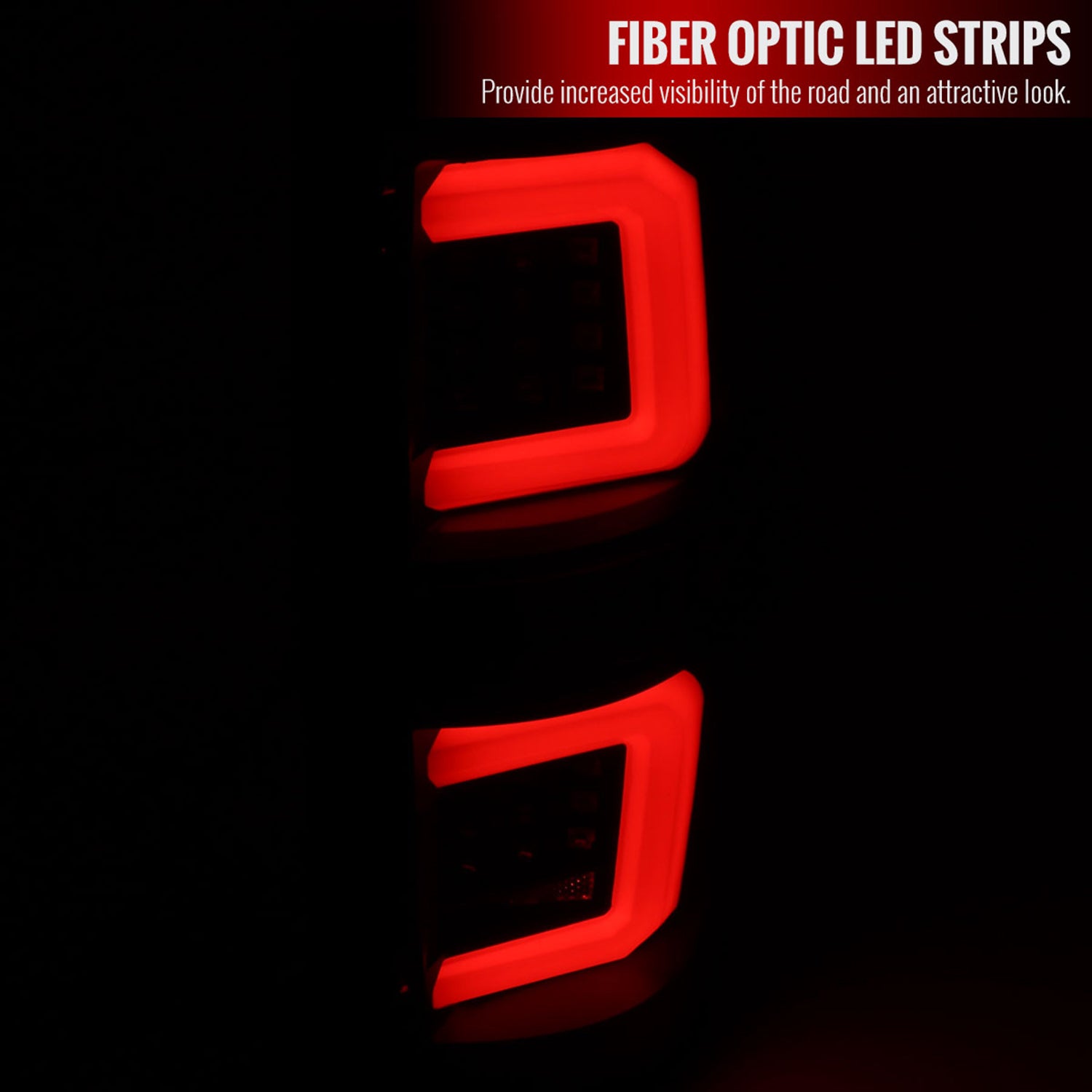 2009-2014 Ford F-150 LED Tail Lights with LED Bar Matte Black/Clear Lens