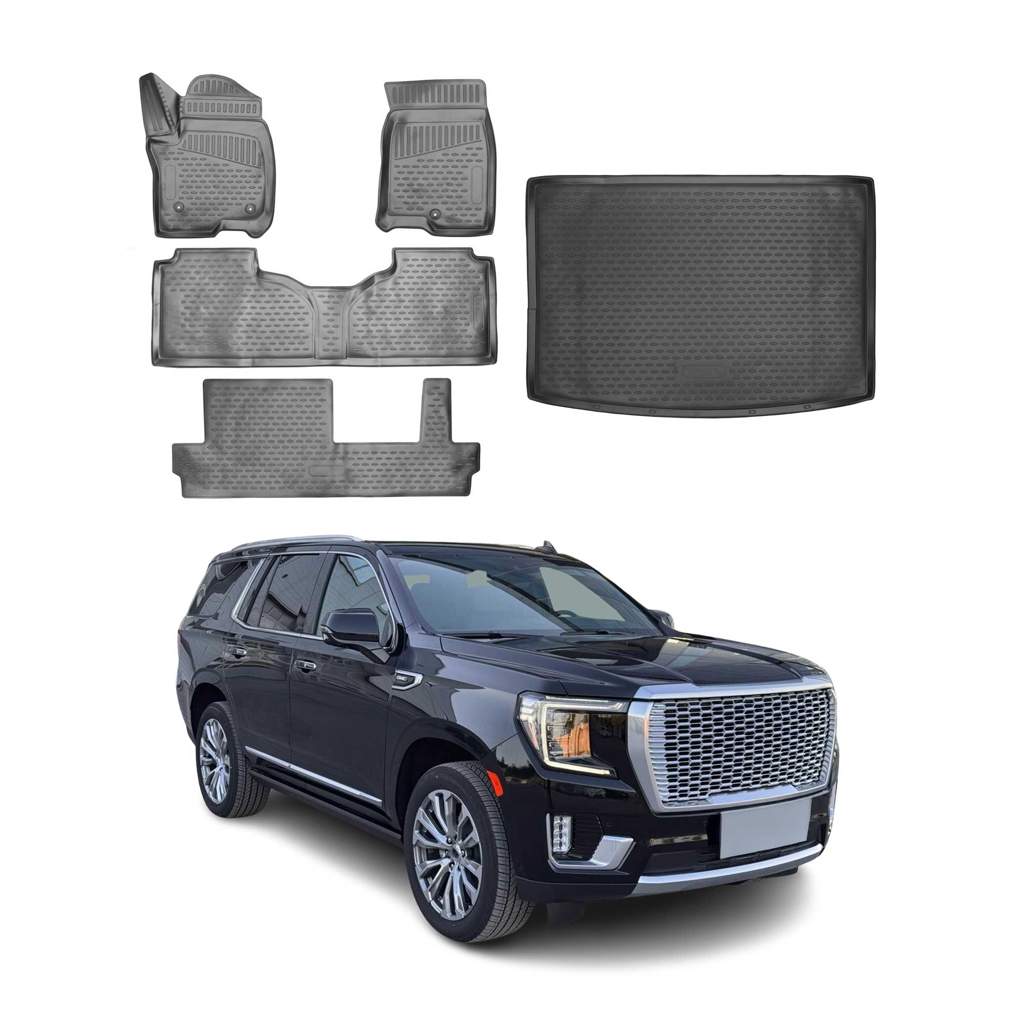 2021-2025 GMC Yukon XL Floor Mats & Cargo Liner Full Set Black