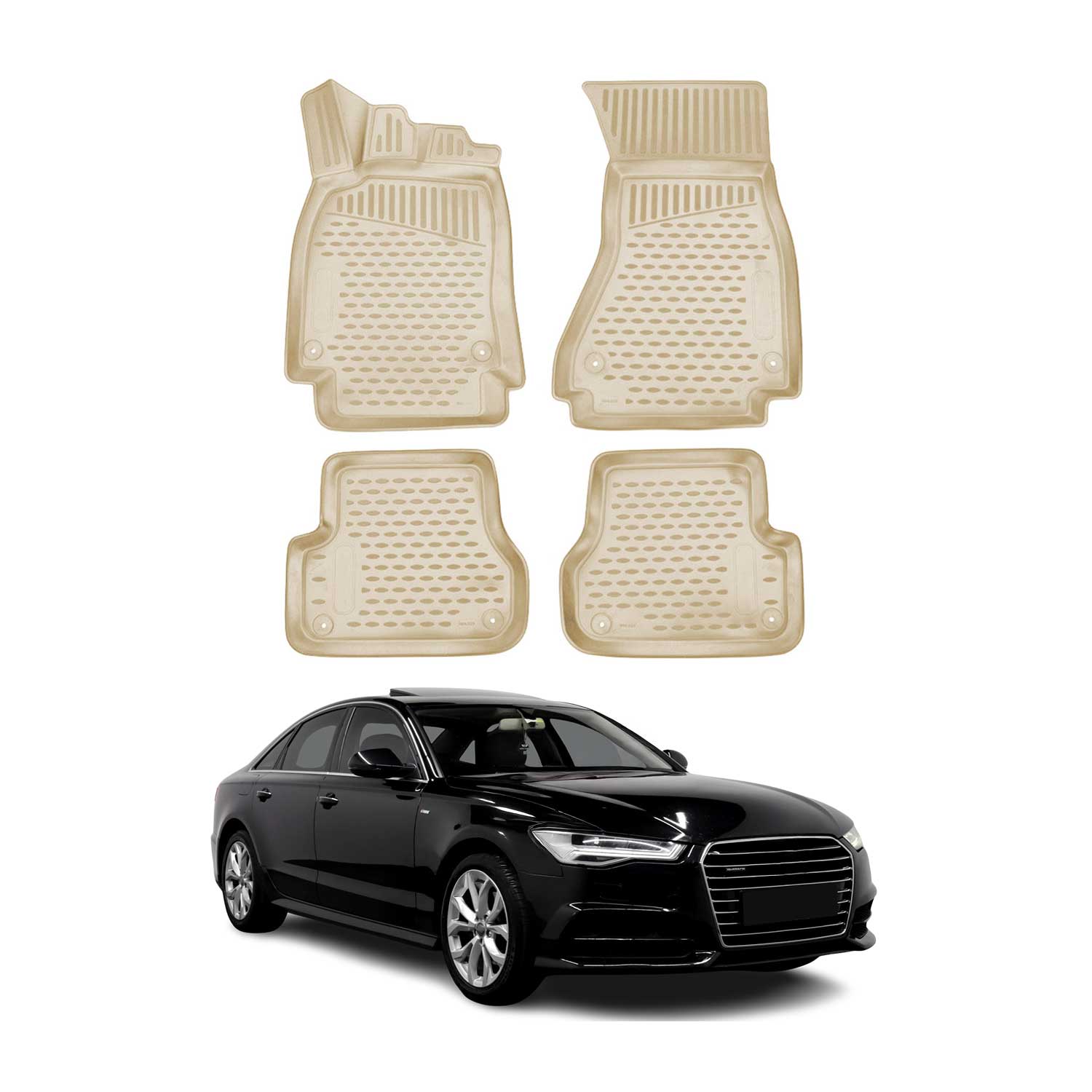 2012-2018 Audi A6 S6 A6 Quattro Floor Mats Liners Full Set All Weather Beige