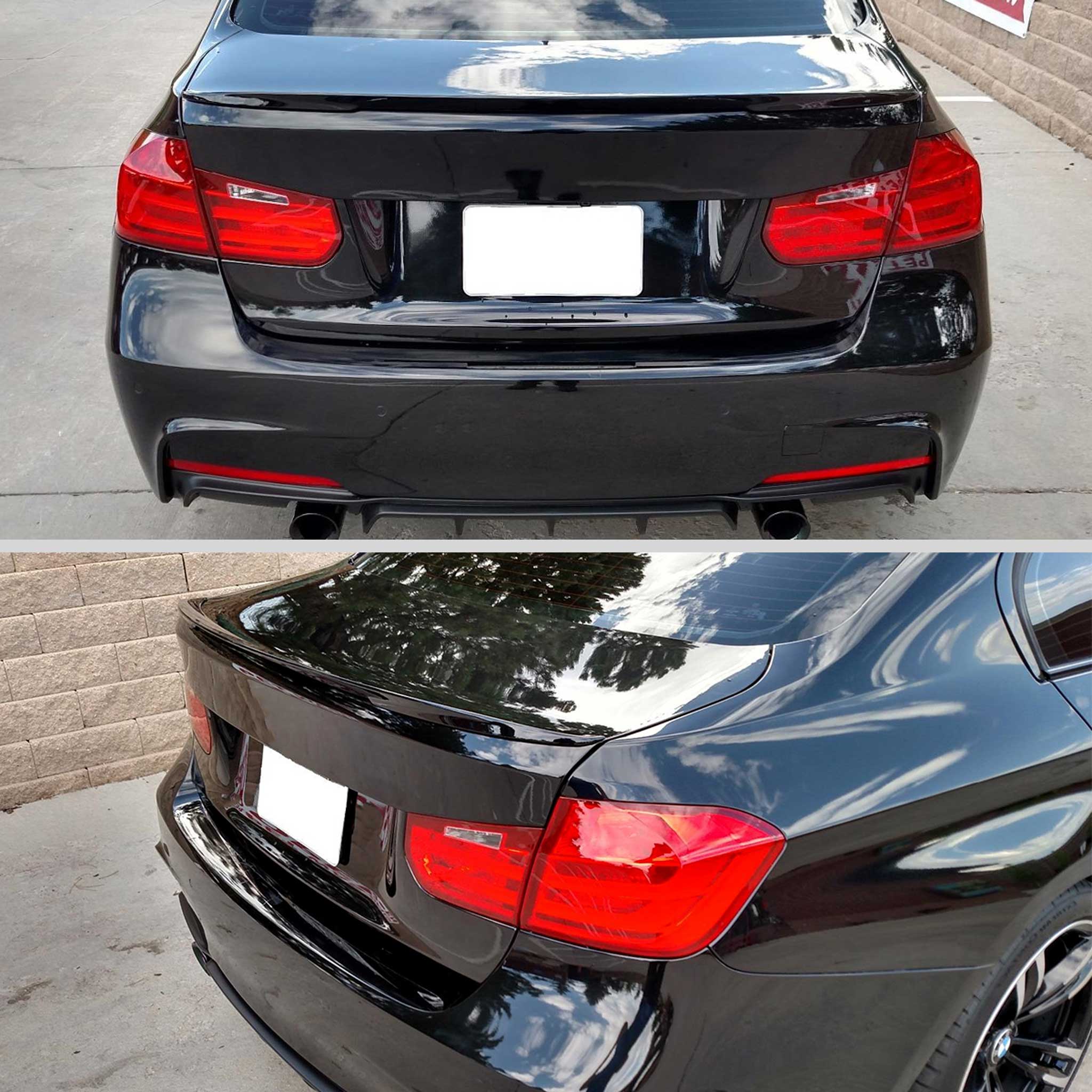 For BMW 3 Series F30 2012 Trunk Lip Spoiler ABS Glossy Black M Performance Look