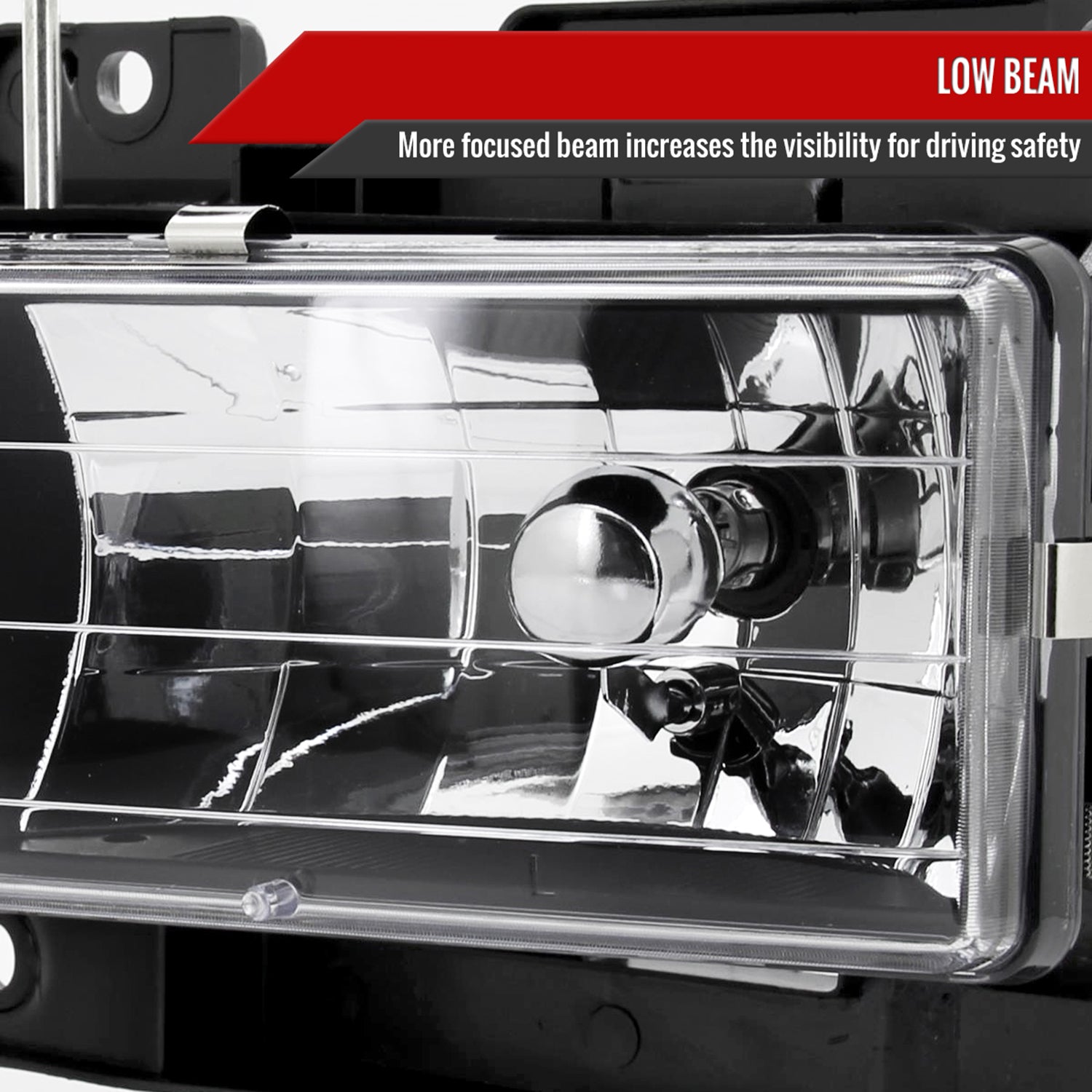 1988-1998 Chevy C/K C10/Tahoe/Sierra/Yukon/Suburban Crystal Headlights Black