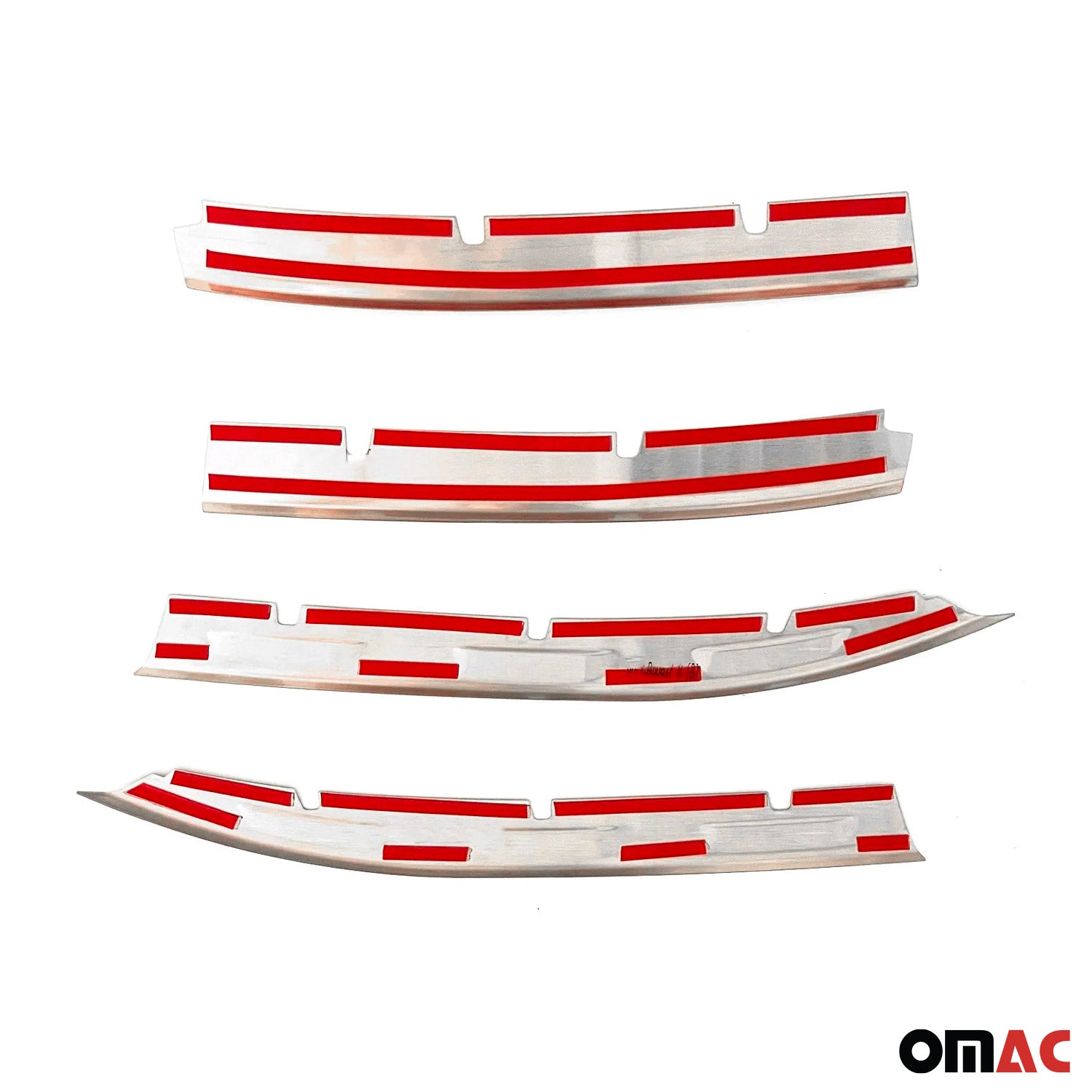 2022-2024 VW Tiguan Front Bumper Grill Trim Molding Stainless Steel Silver 4 Pcs