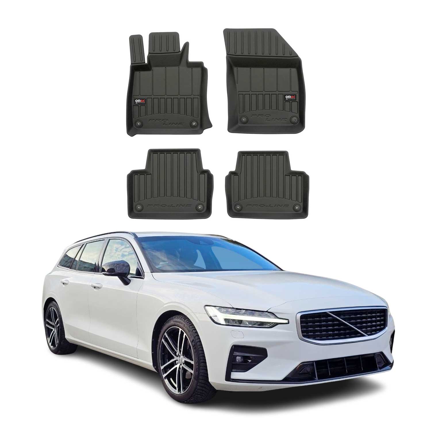2020-2023 Volvo V60 Premium Floor Mats Liners Full Set All Weather Heavy Duty