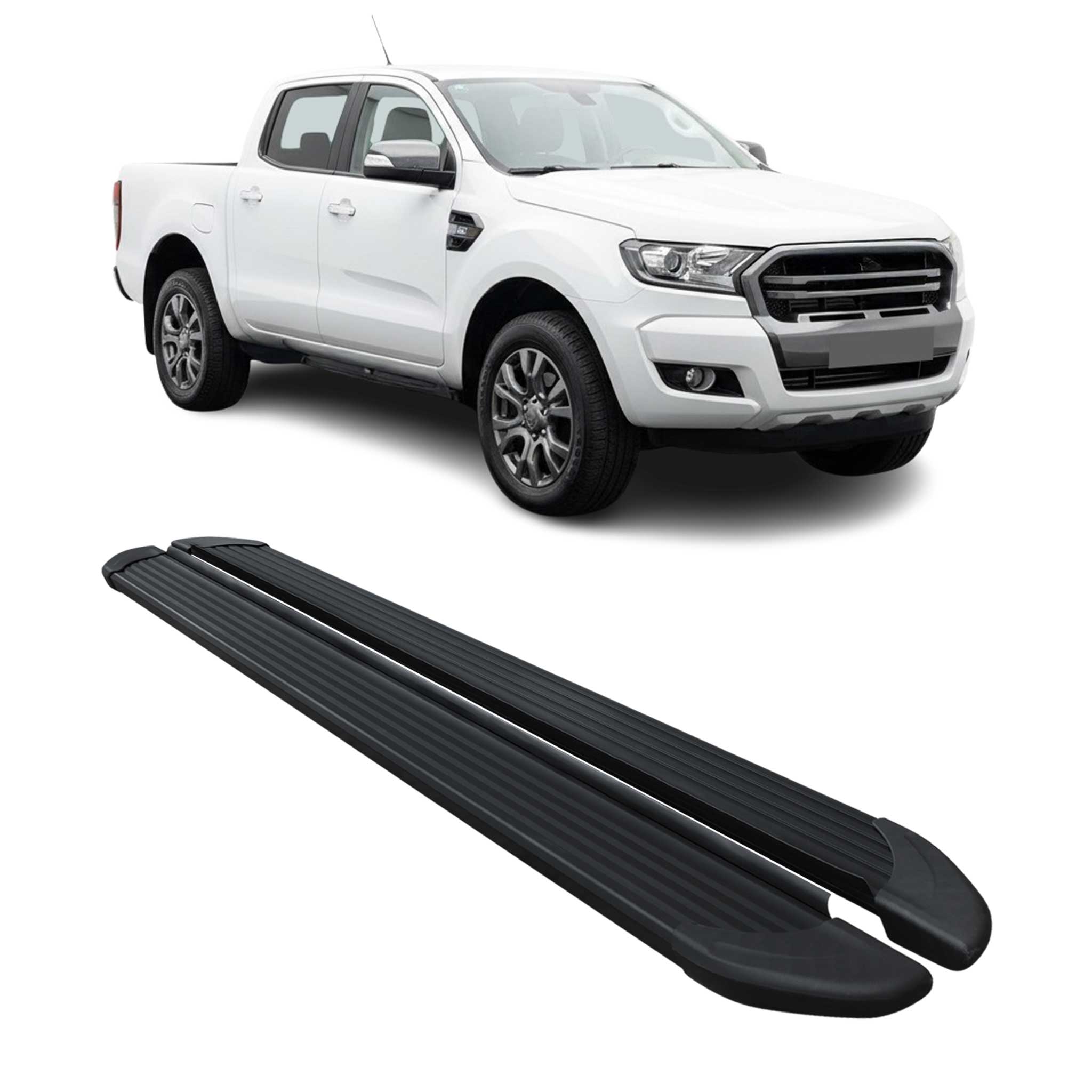 2019-2023 Ford Ranger Double Cab Running Boards Side Steps Black