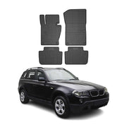 2004-2010 BMW X3 E83 Floor Mats Liners Full Set All Weather Rubber Black