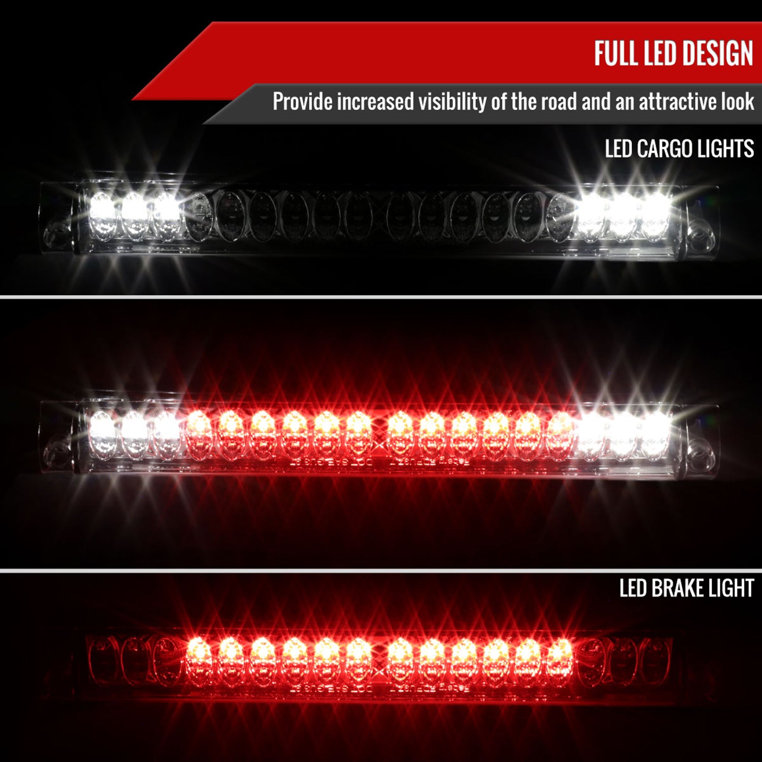 1997-2004 Ford F-150/F-250 Lincoln Blackwood LED 3rd Brake Tail Light Chrome