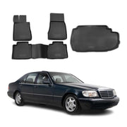 1999-2006 Mercedes S Class W220 Floor Mats & Cargo Liner Full Set All Weather Black
